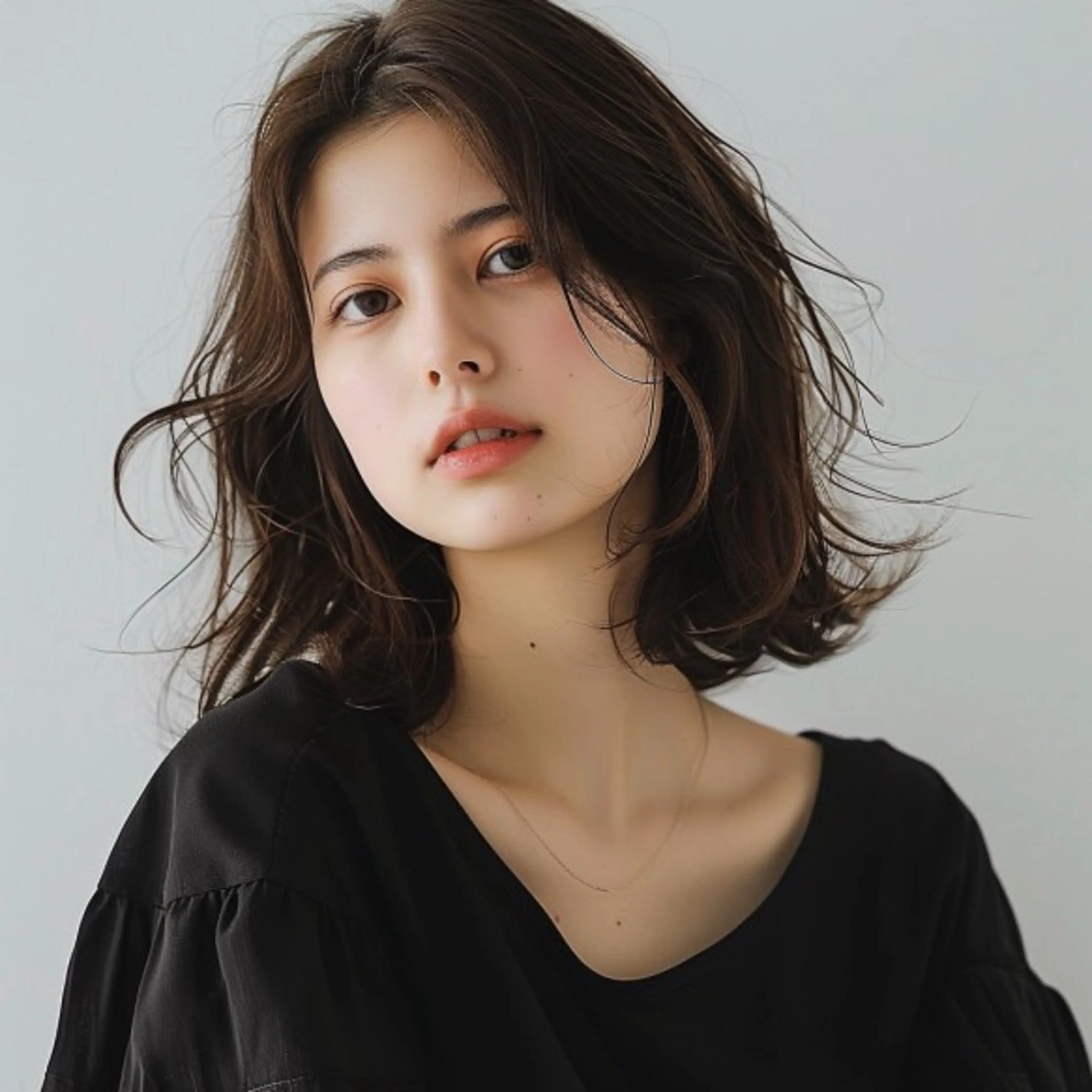 ミディアム カラー ミディアムパーマ バレイヤージュ ブリーチ ケアブリーチ ダブルカラー Luisハイライト　 喜連瓜破、髪質改善のヘアスタイル