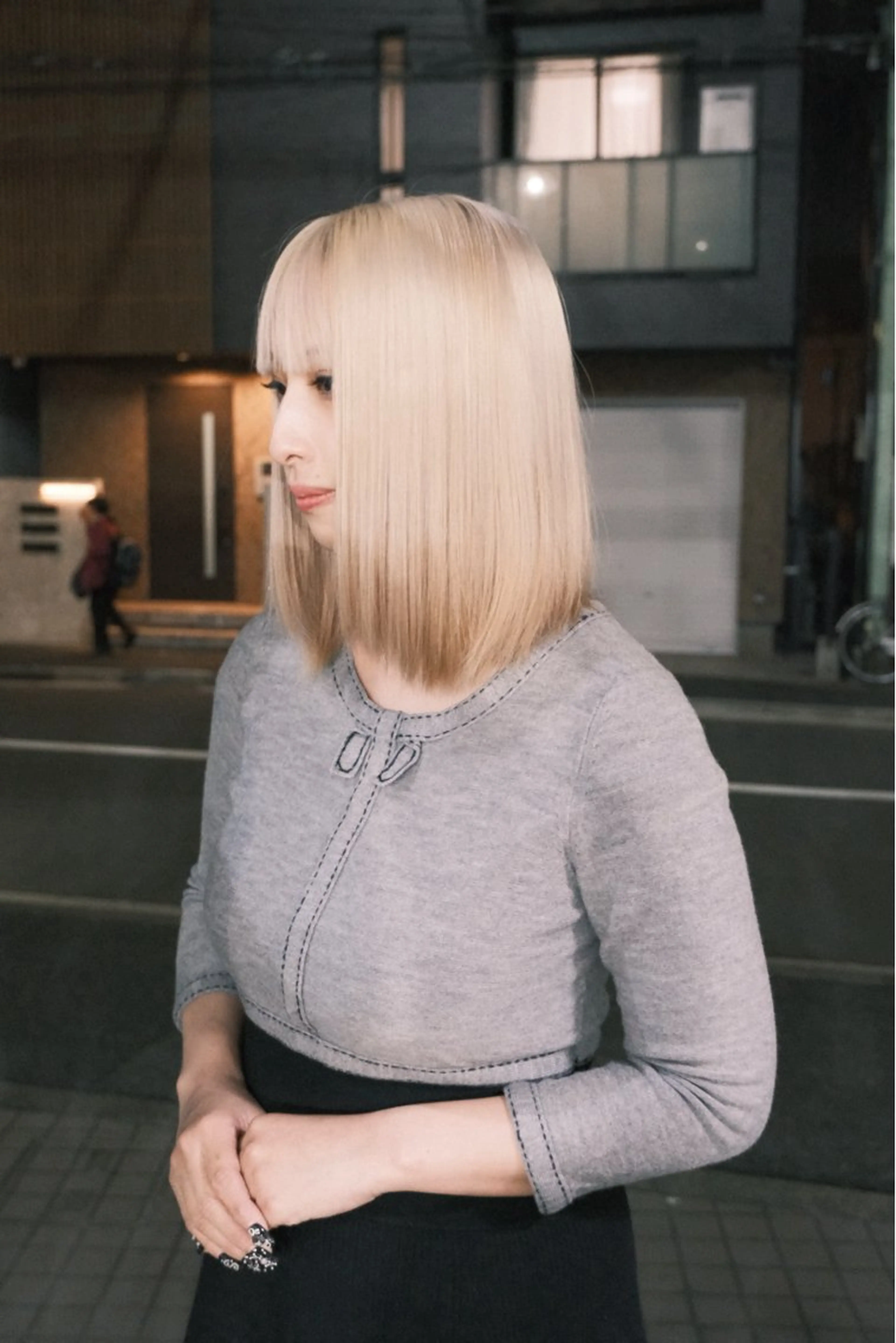 セミロング カラー ヘアカラー トリートメント ブロンド/ピンク/ ミルクティー/アトムのヘアスタイル