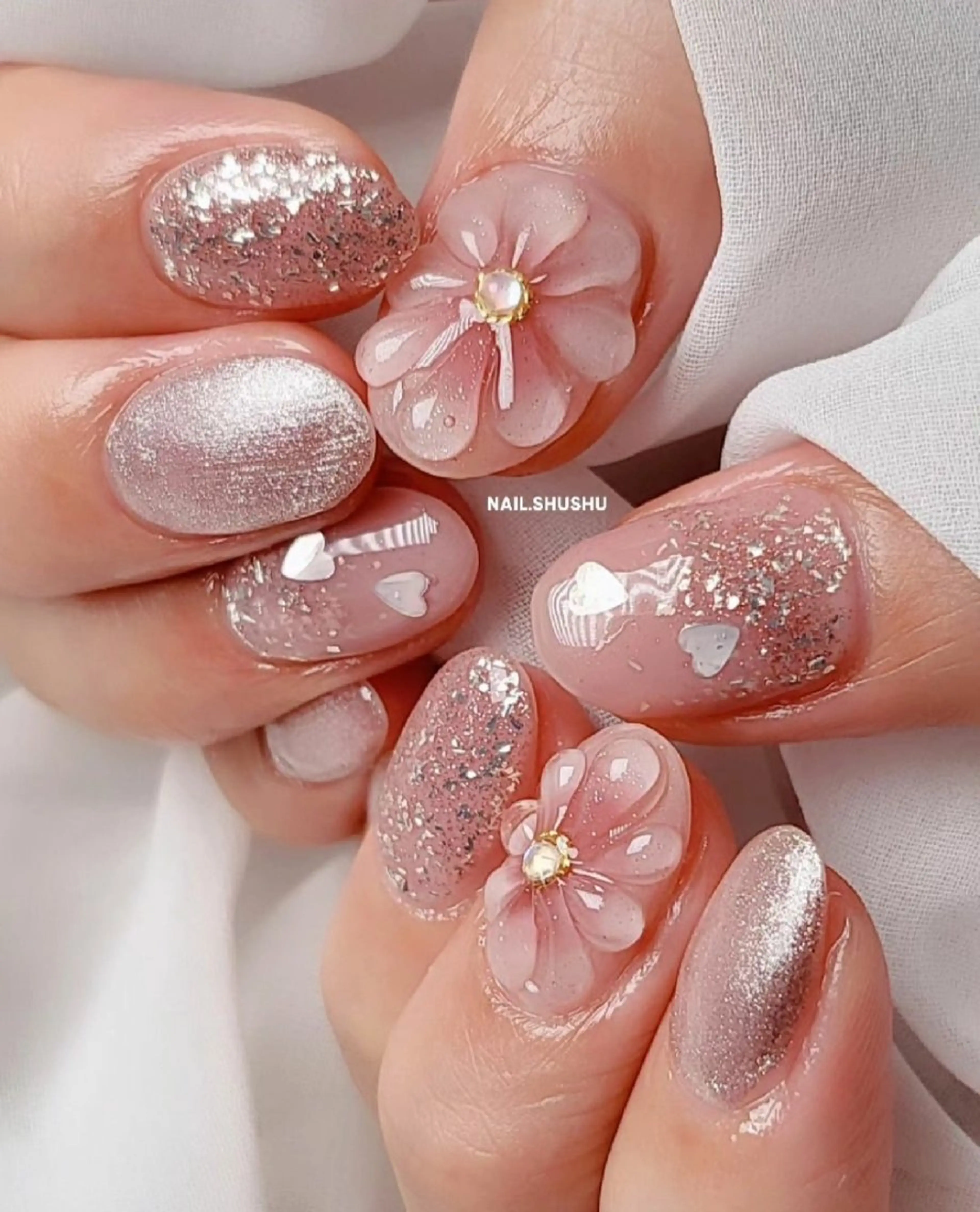 ネイル 持ち込み ニュアンスネイル ワンカラーネイル シンプルネイル 夏ネイル 3dパーツ/流行り 👧shushu❤️のネイルデザイン