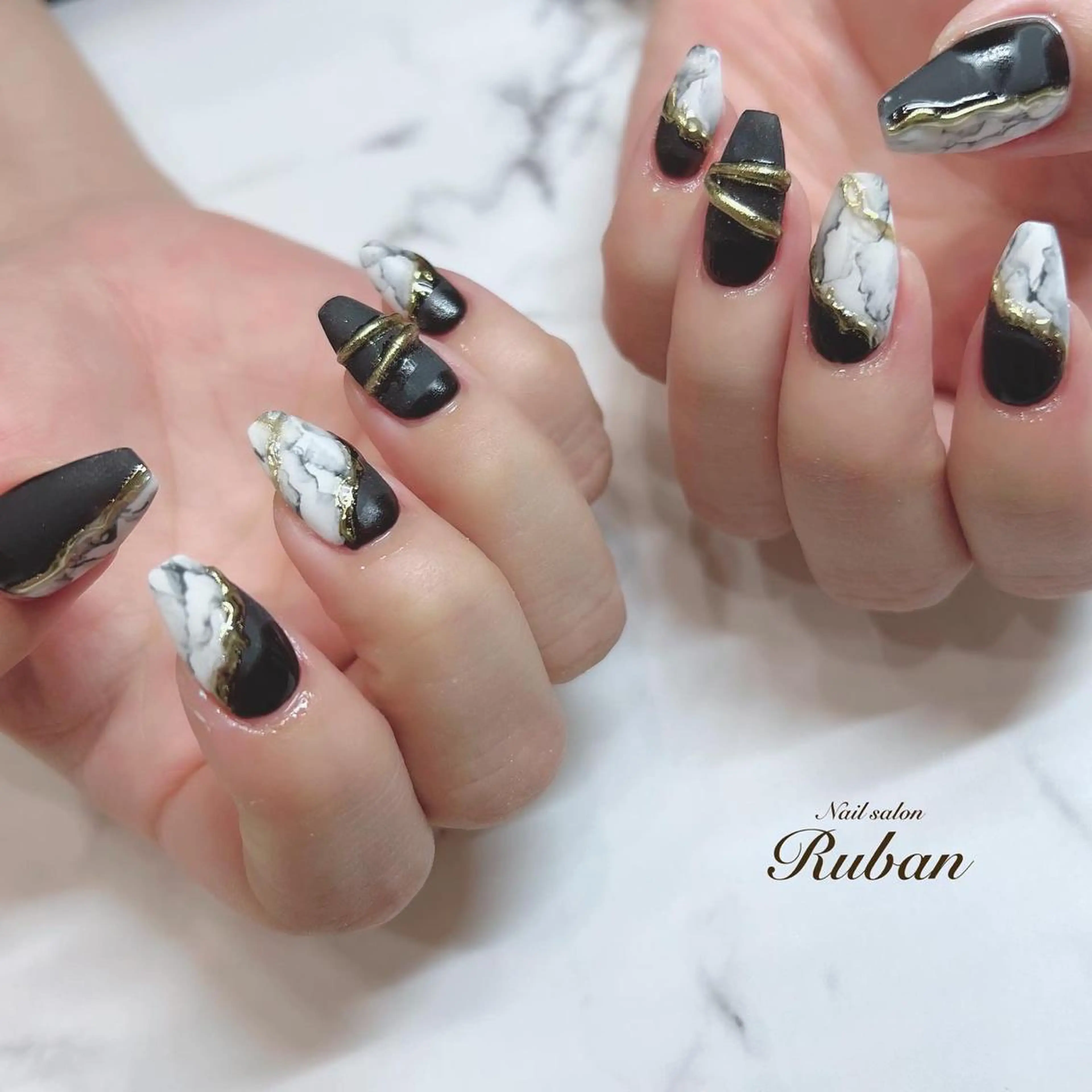ネイル 大理石ネイル(マーブル) 持ち込み Nail salon Rubanのネイルデザイン