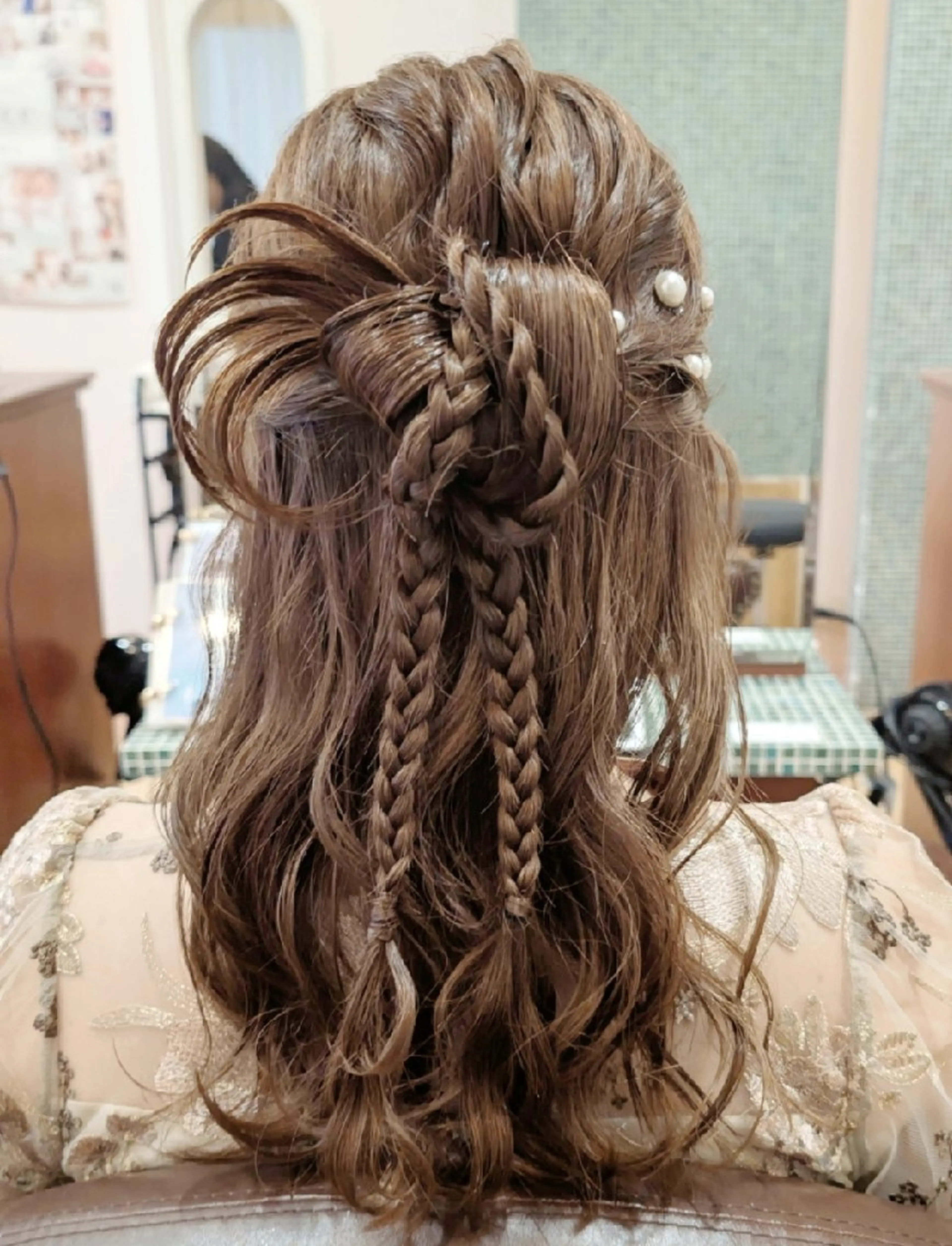 セミロング ヘアアレンジ ハーフアップ ヘアセット ブランシェ勝川南口店 石原 あゆみのマツエク・マツパデザイン