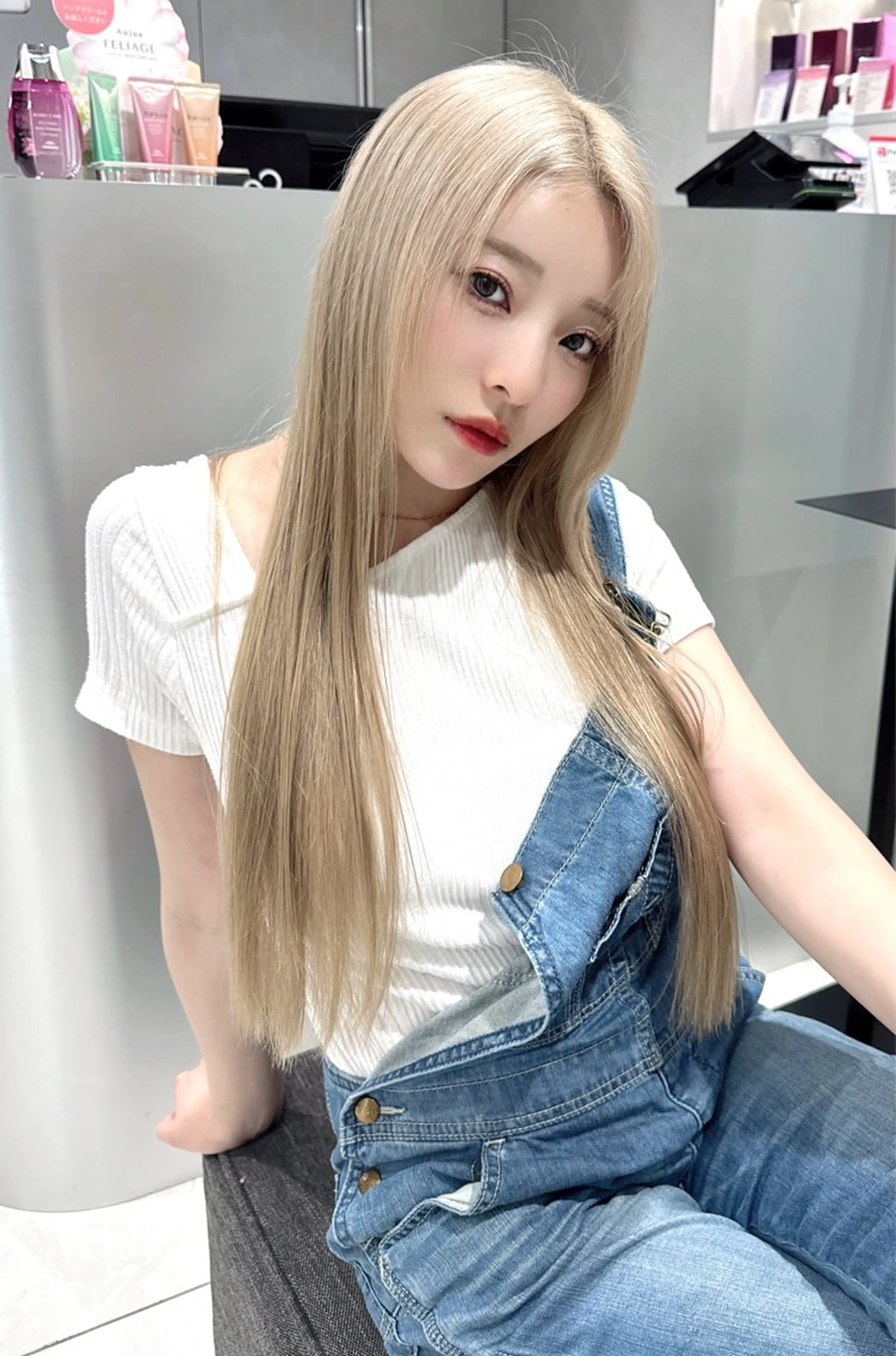 ロング カラー ヘアカラー 韓国風ハッシュカット 似合わせレイヤー池袋のヘアスタイル