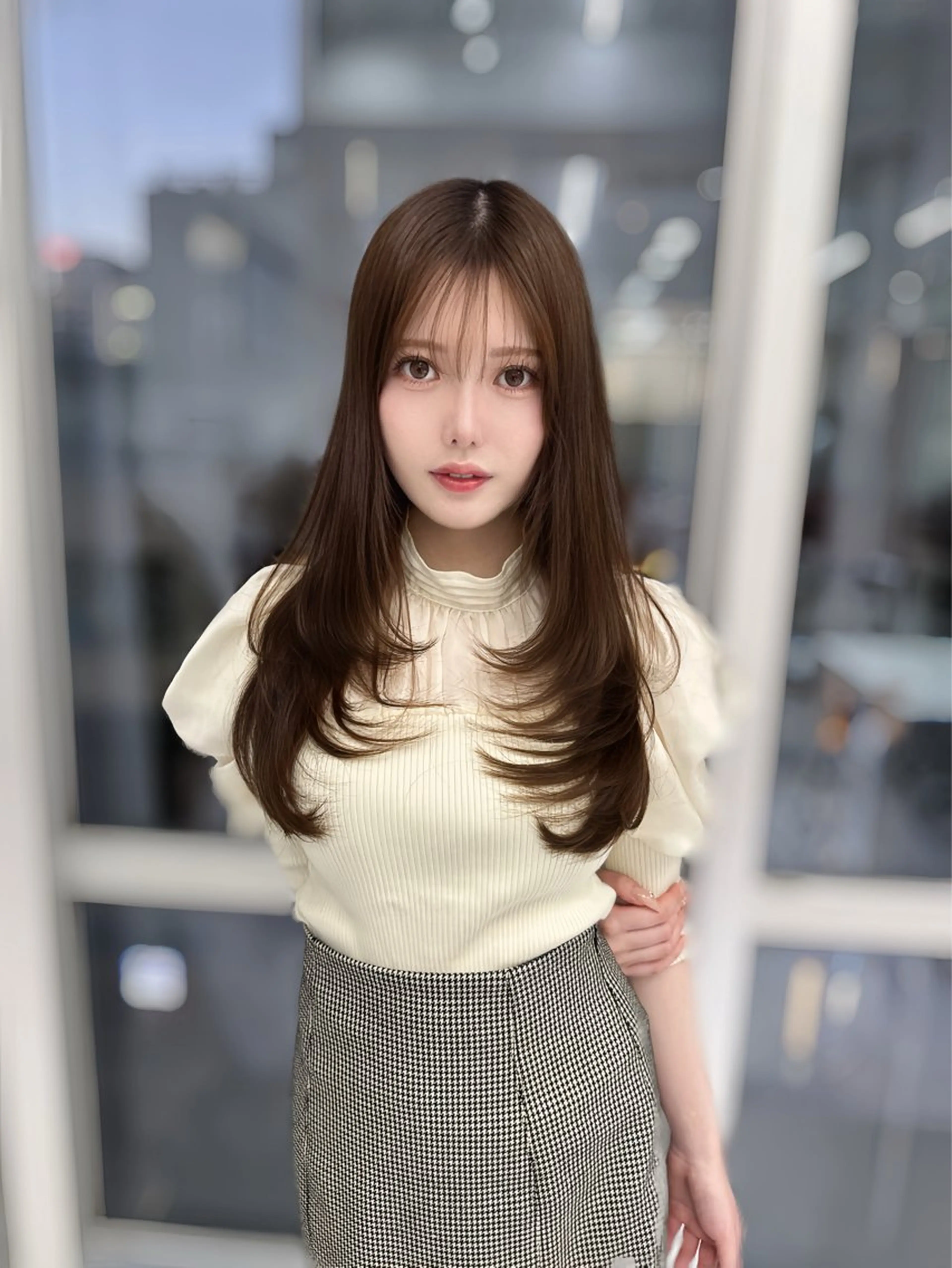 ロング カラー ヘアアレンジ レイヤーカット tomoya 【韓国ヘア】のヘアスタイル