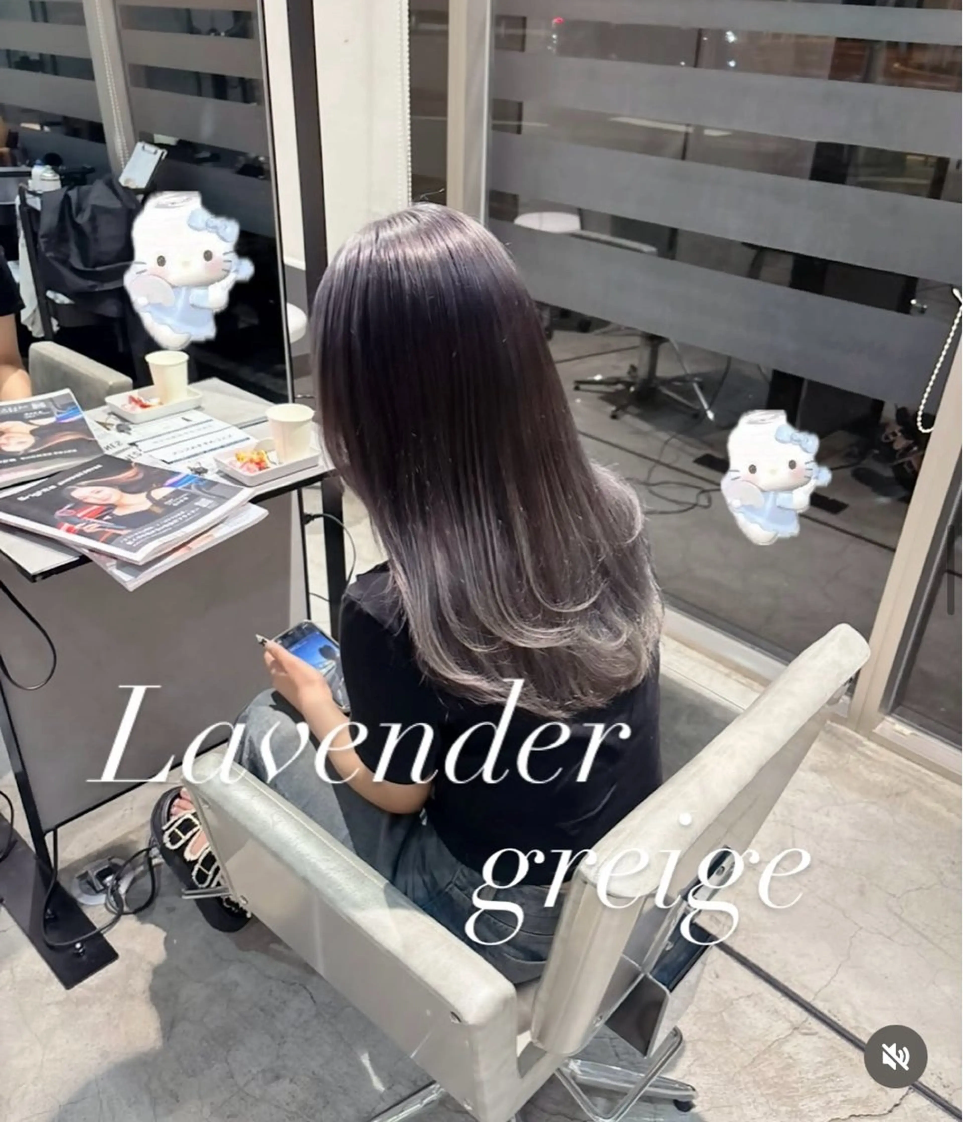 セミロング yui/ラベンダー/ ピンク/ワインレッドのヘアスタイル