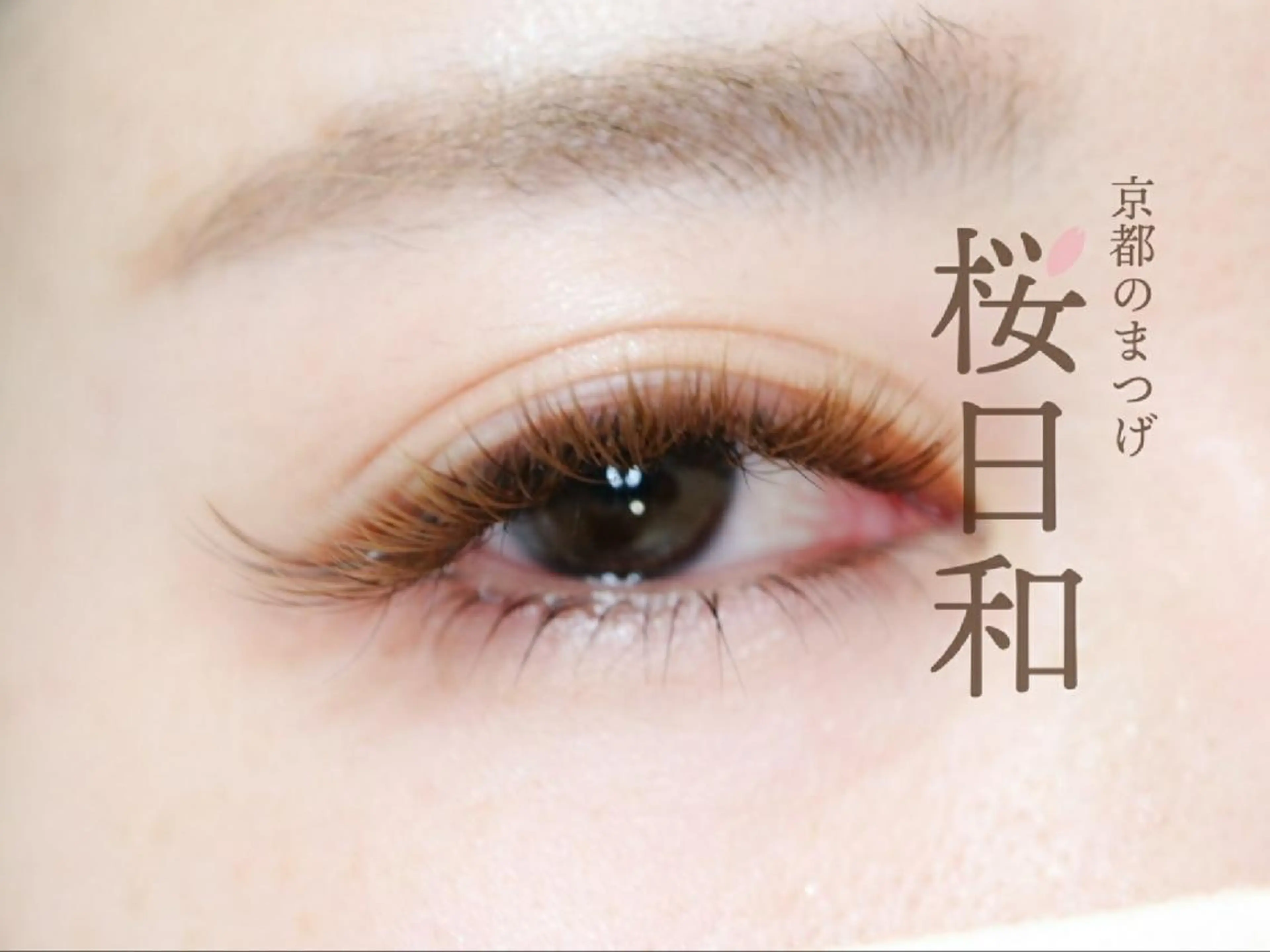 マツエク・マツパ Cカール カラーマツエク フラットラッシュ 目尻長め ナチュラル 京都のまつげ桜日和 小島美桜のマツエク・マツパデザイン