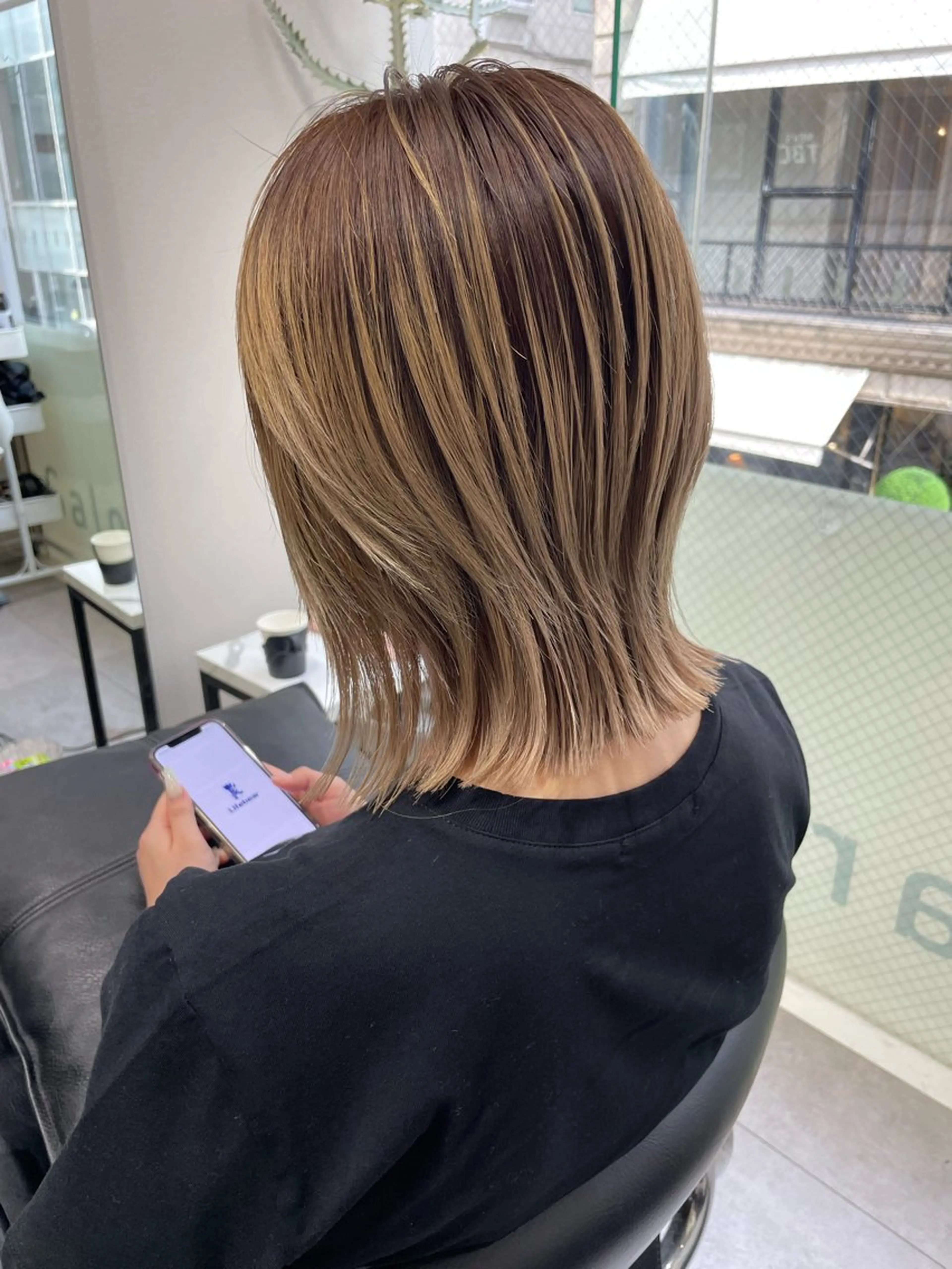 ミディアム カラー カット ヘアカラー トリートメント 髪質改善will hairdesignのヘアスタイル