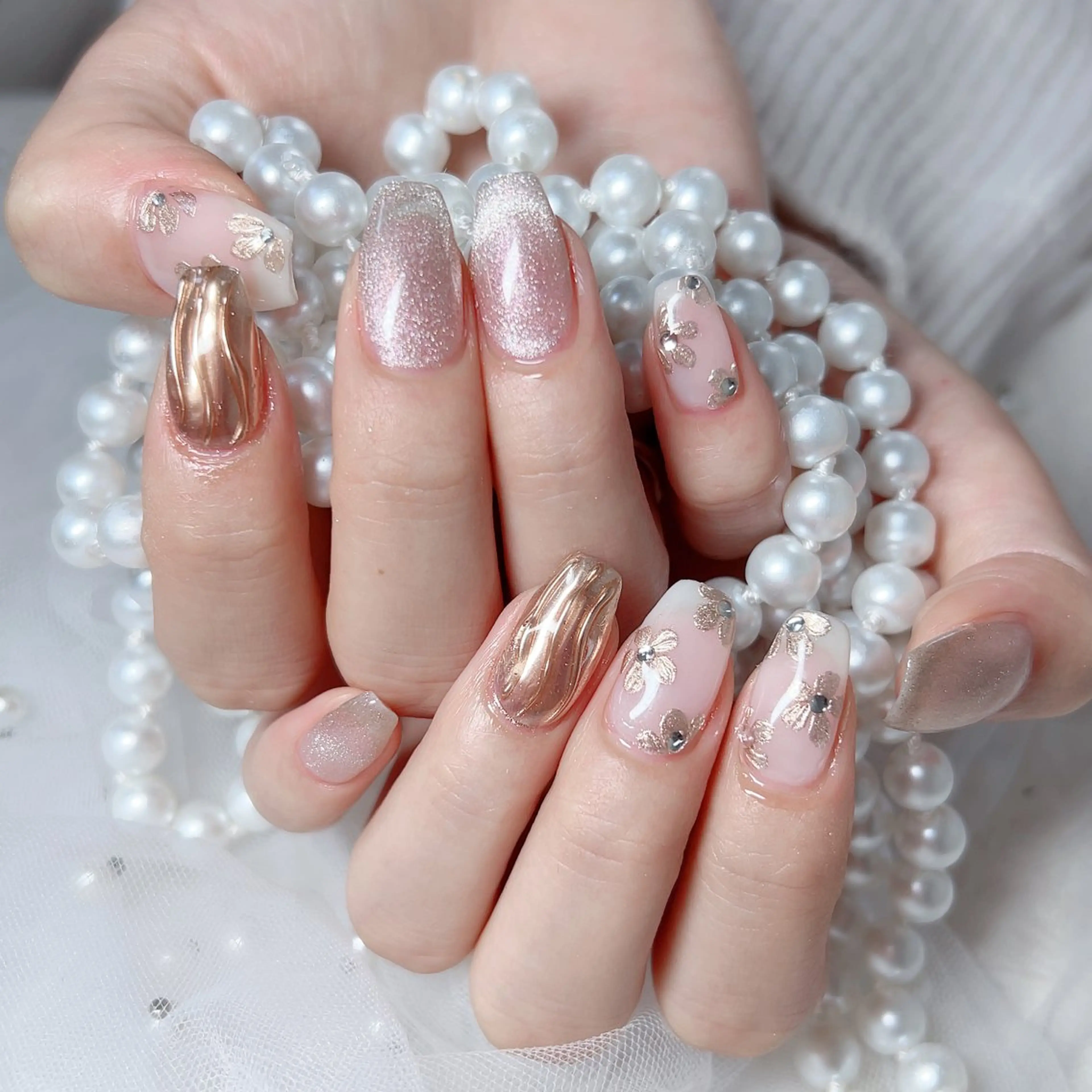 ネイル ハンドネイル M🌷nail 長さだし専門店のネイルデザイン