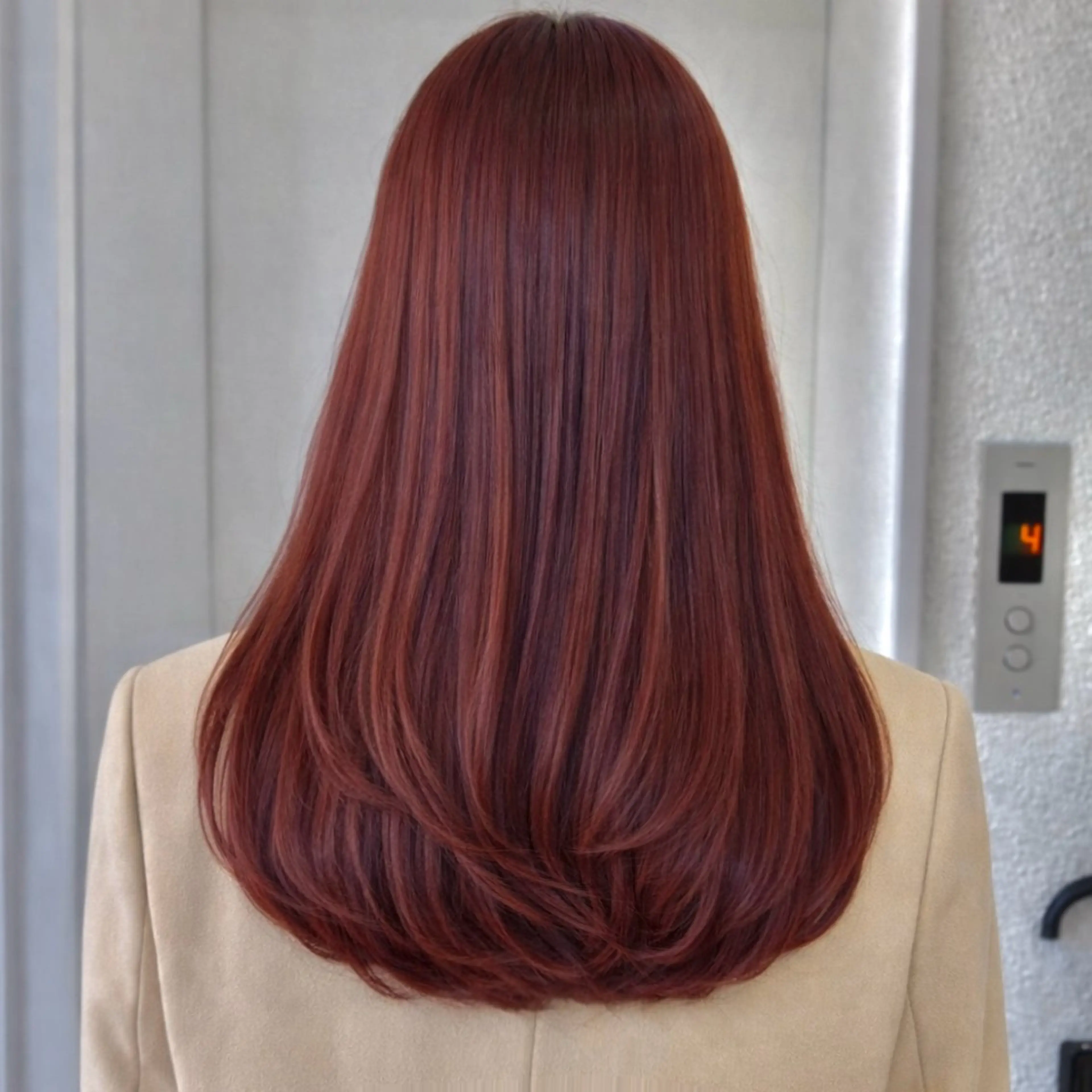 ロング カラー オレンジ ピンクカラー カット ヘアカラー トリートメント 髪質改善”透け感" カラー/Hono🪞のヘアスタイル