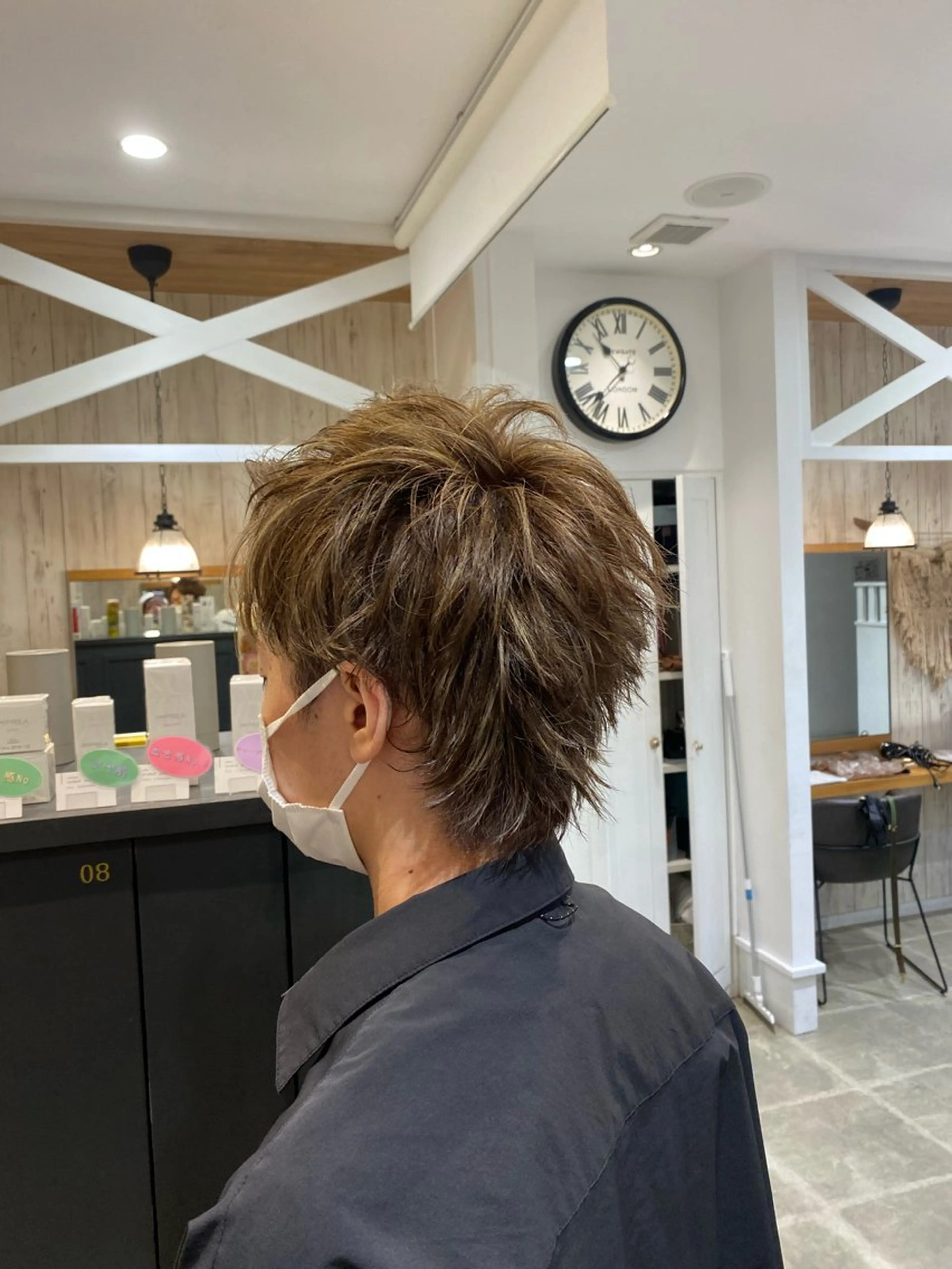 ショート カラー メンズ メンズハイライト ハイライトカラー ハイライト ヘアカラー 柴田 枝利子のヘアスタイル