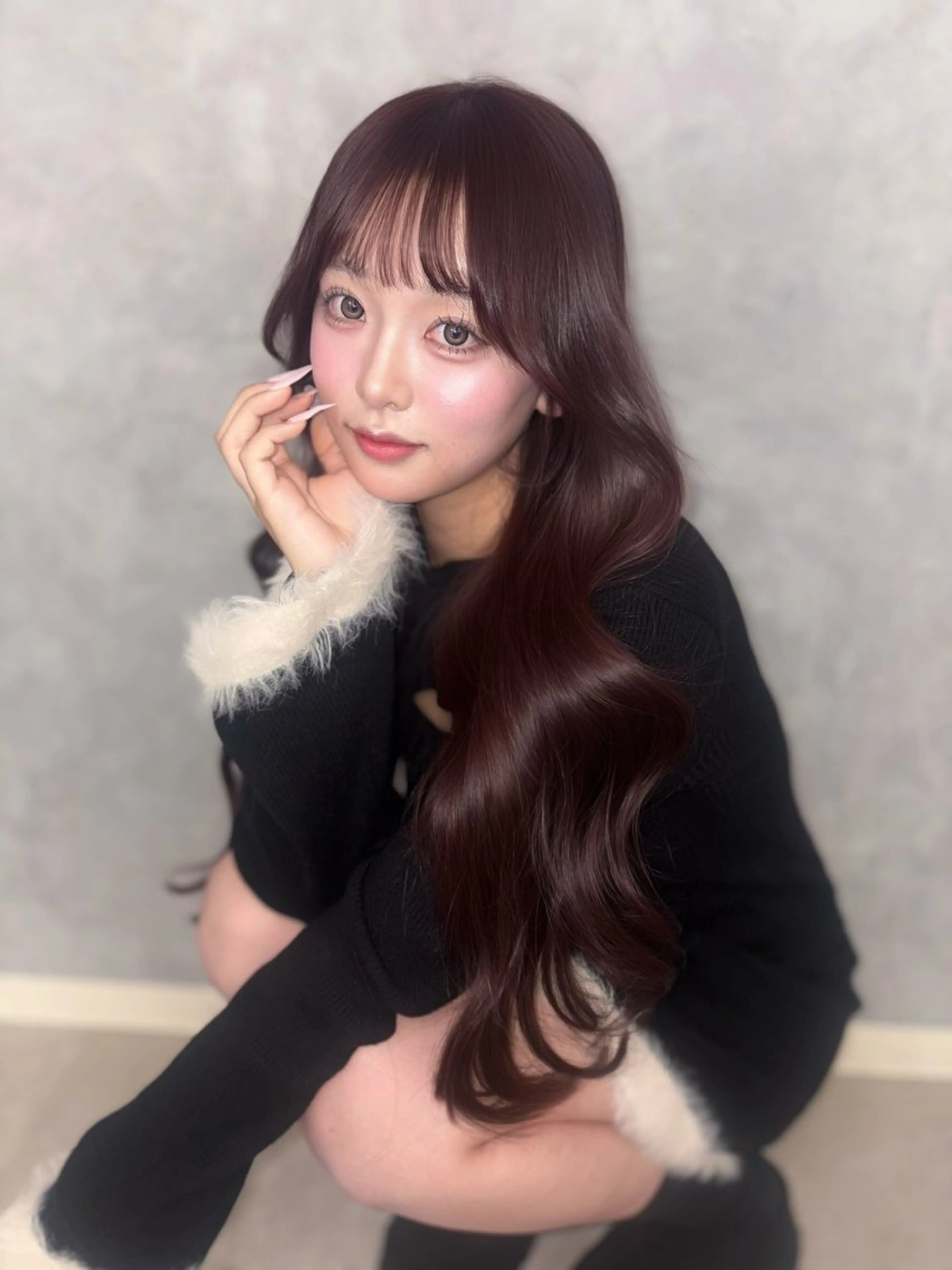 ロング みゅう／韓国：網紅： トレンドヘアのヘアスタイル