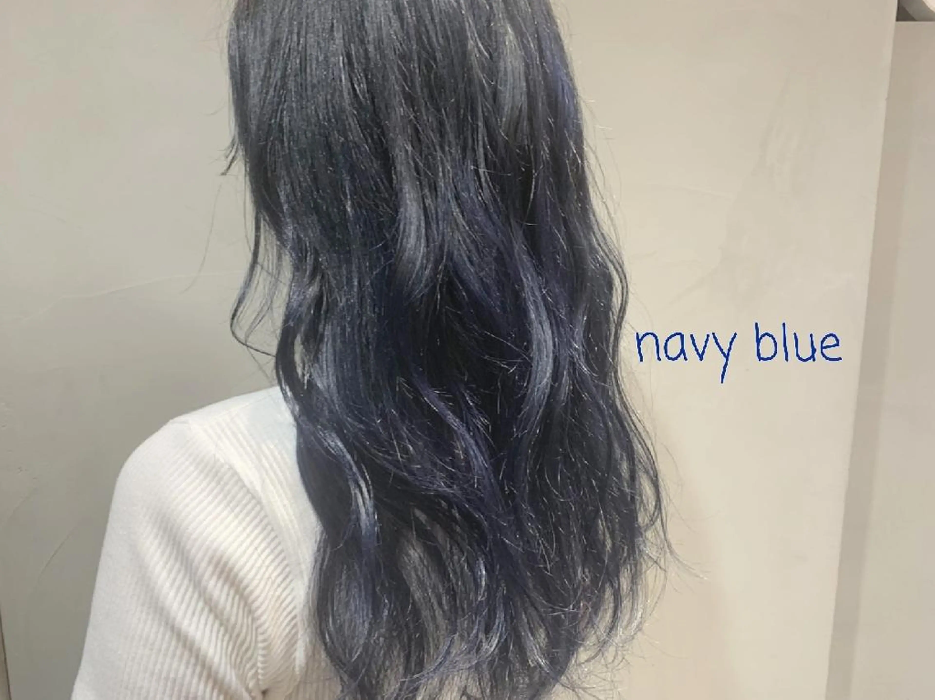 カラー ロング ブルーカラー ネイビーカラー オリーブ透明感カラー 表参道/MIKUのヘアスタイル