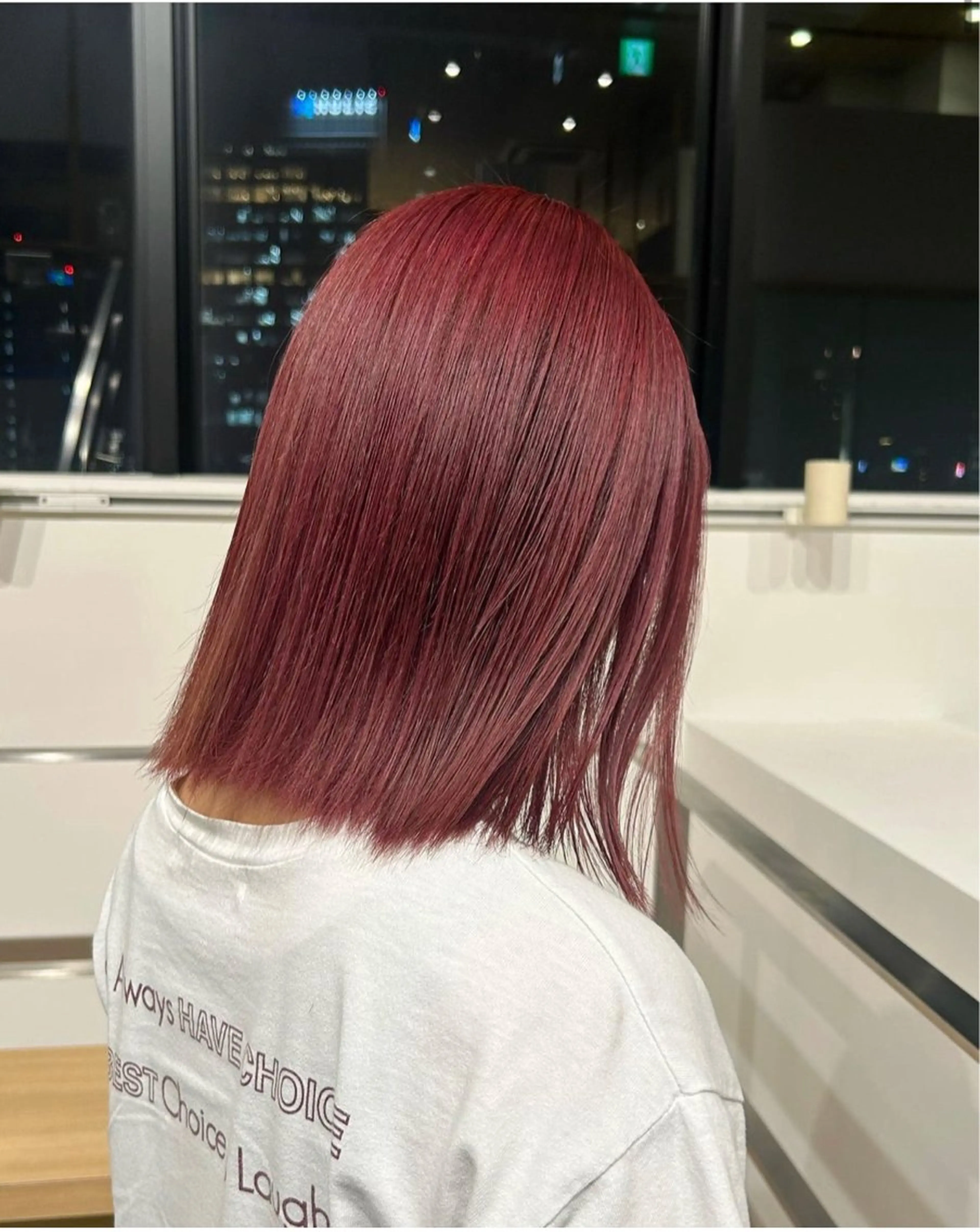 ミディアム カラー パーマ ヘアアレンジ ブリーチ レッドカラー カット ヘアカラー トリートメント stylist 🌸 kana.のヘアスタイル