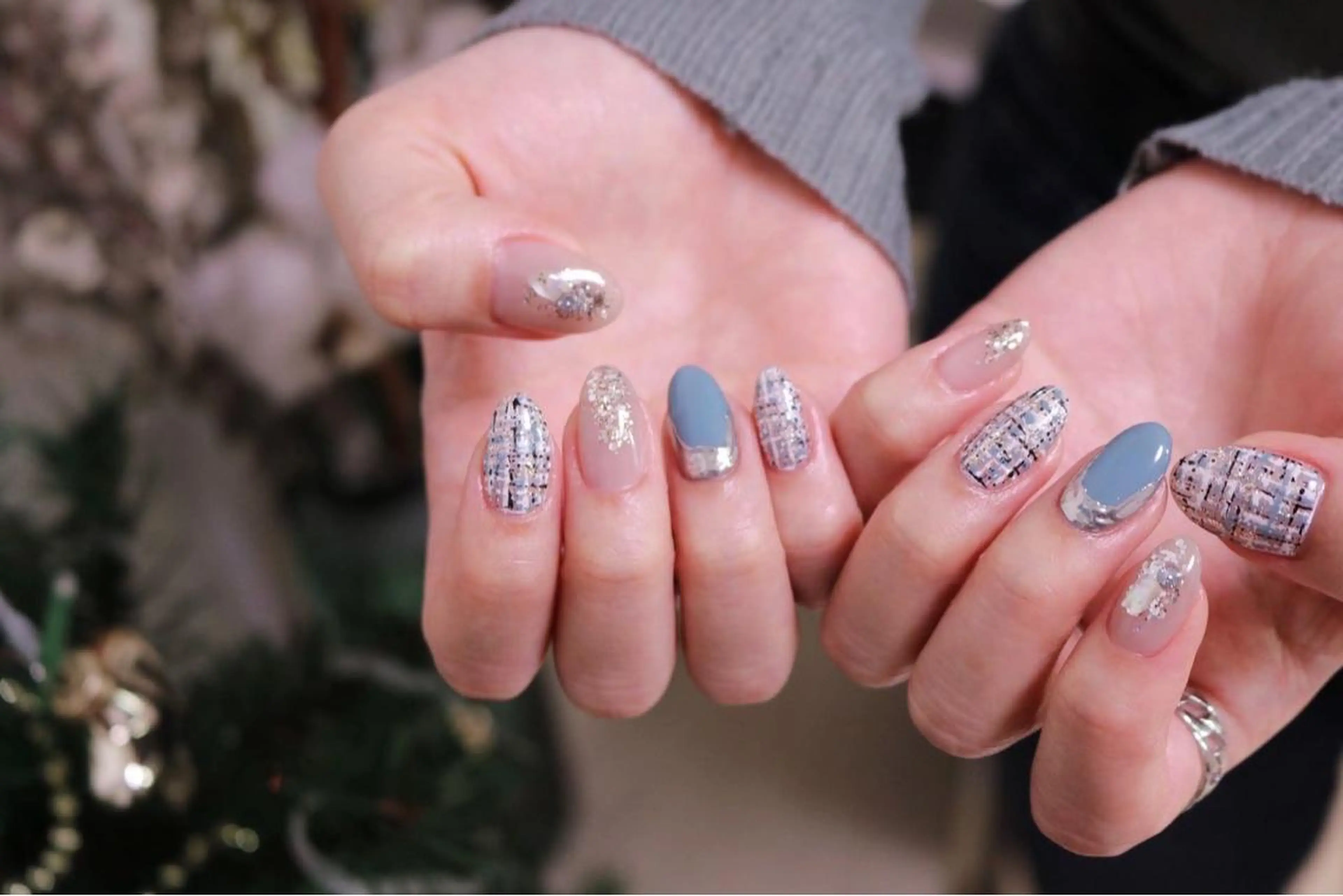 ネイル オーロラネイル 長さ出し ジェルネイル 韓国ネイル 持ち込み ハンドネイル MH Nailのネイルデザイン