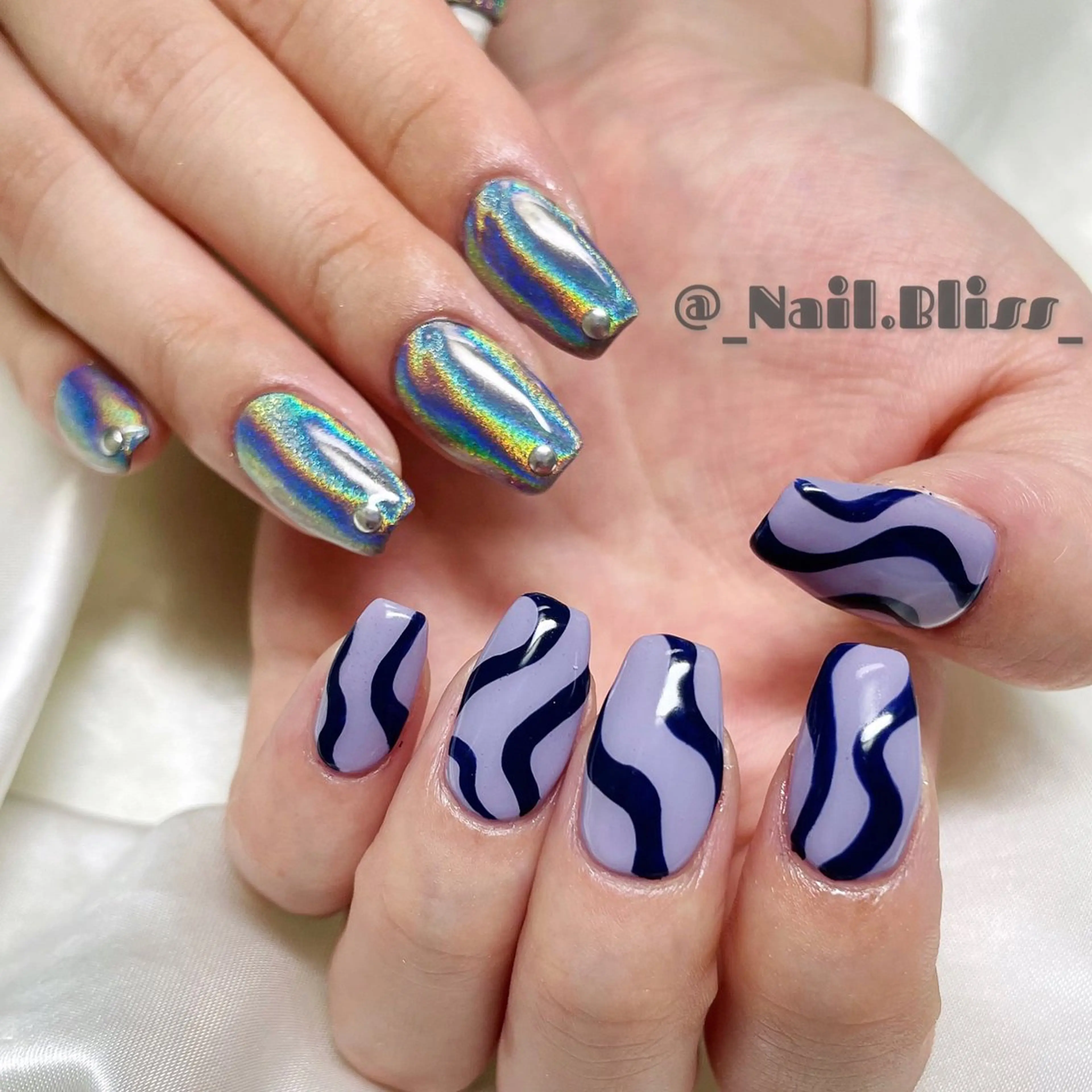 ネイル ネイビー ハンドネイル NAIL BLISSのネイルデザイン