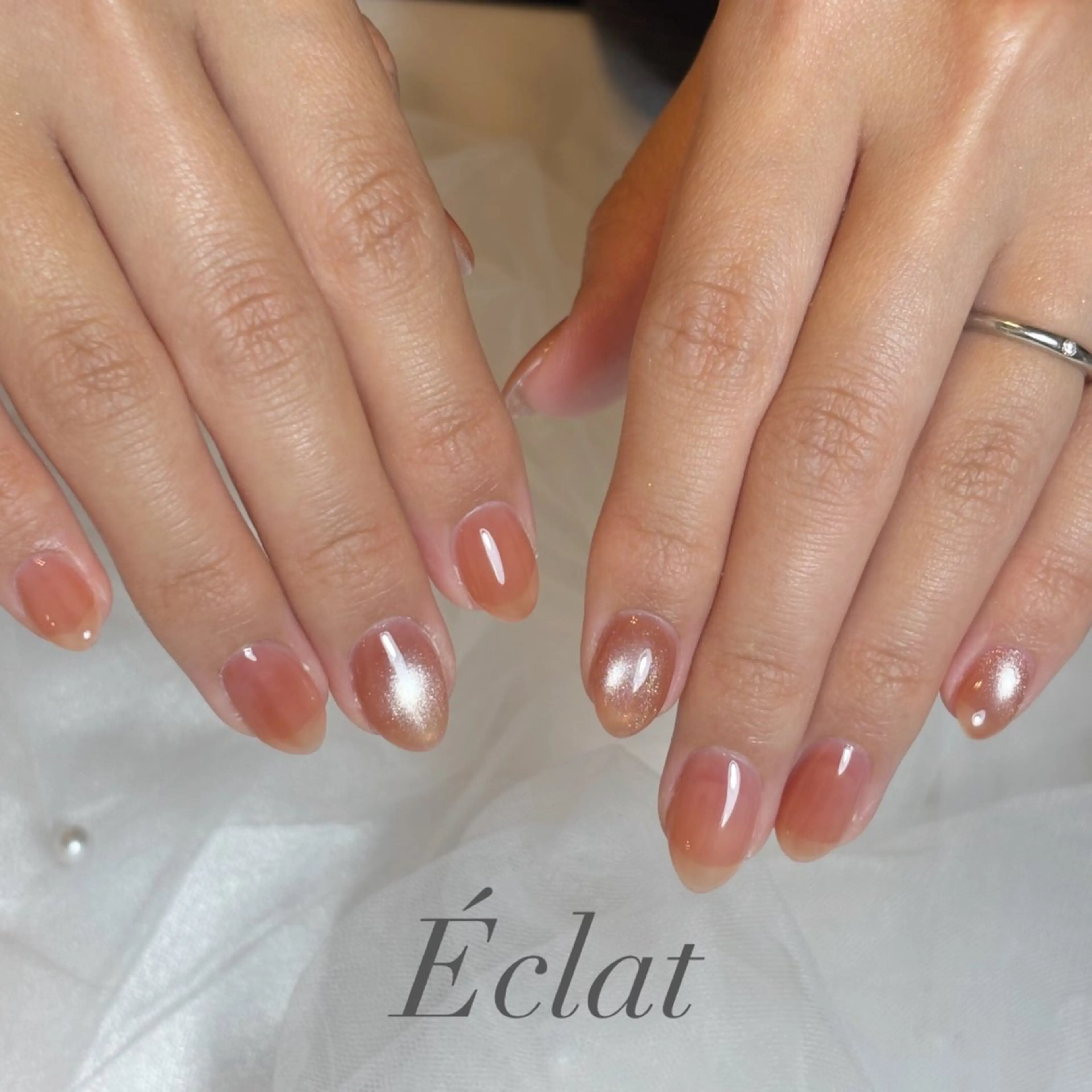 ネイル マグネットネイル ワンカラーネイル ハンドネイル nail salon Éclatのネイルデザイン