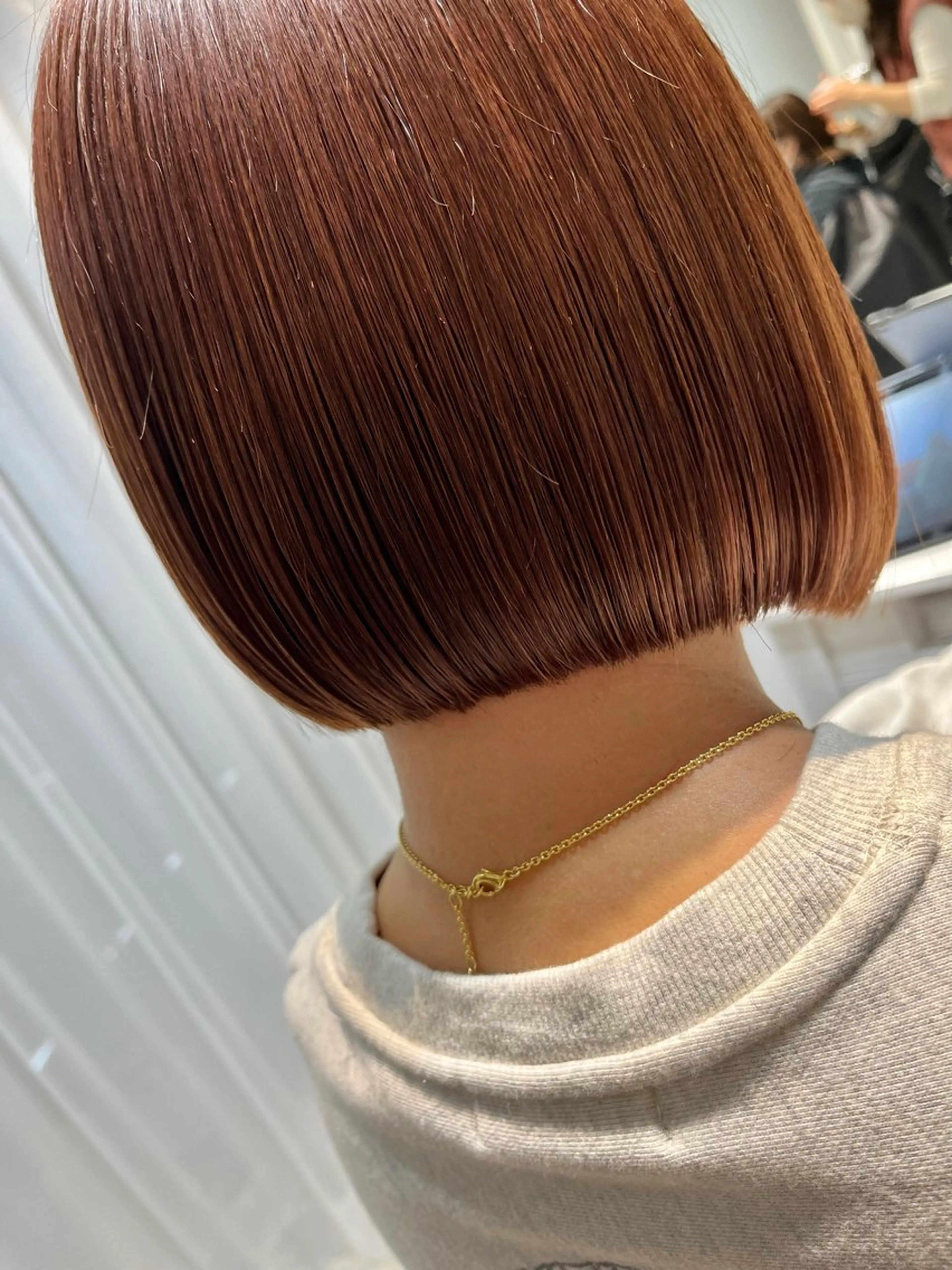 ショート ピンクブラウン ボブ ボブ/レイヤー/ 茉莉花のヘアスタイル