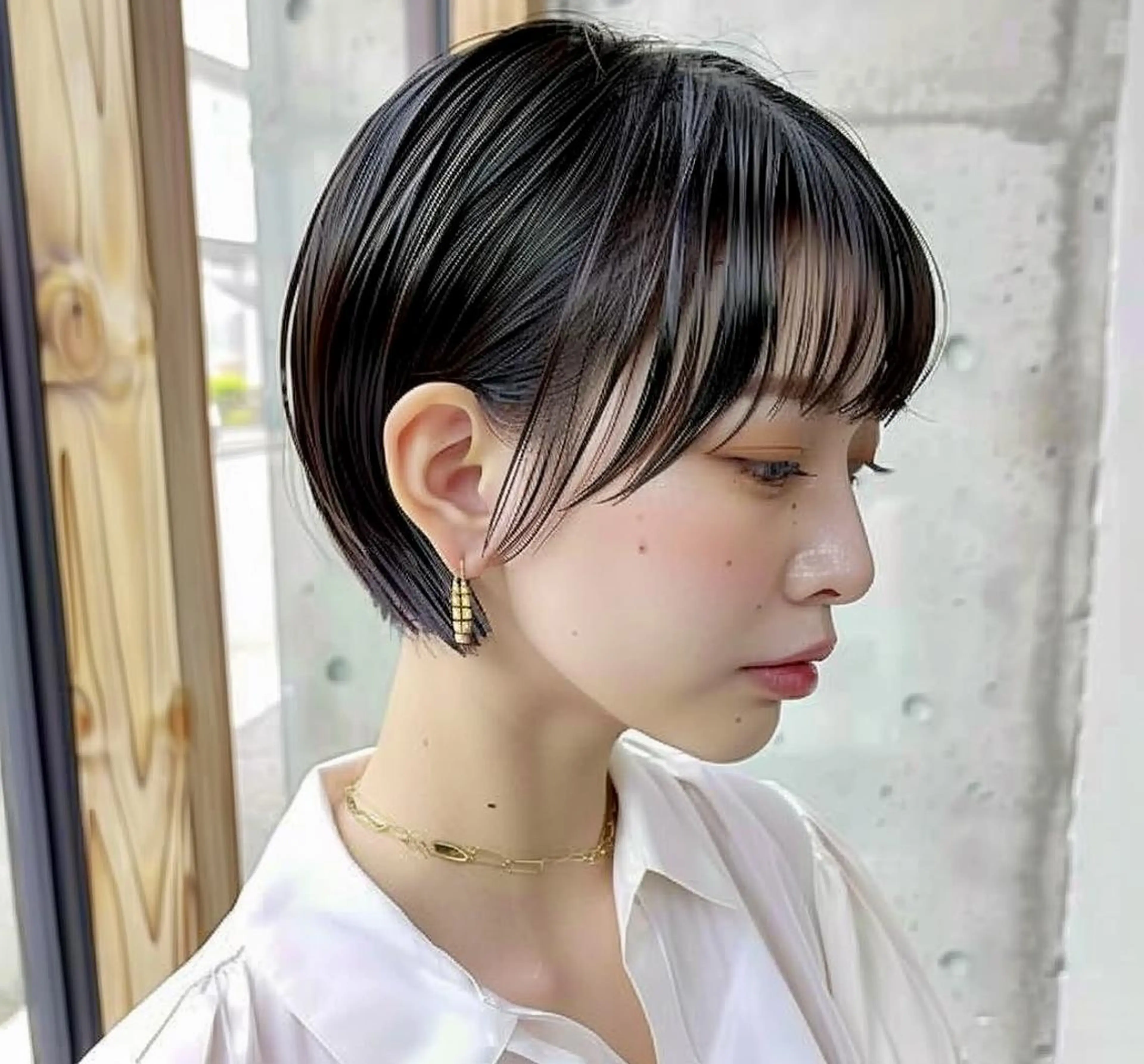 ショート ボブ 髪質改善 ショートヘア 縮毛矯正 酸性ストレート カット レヴ　草加駅3分🌻 ✂️早朝深夜営業🌱のヘアスタイル