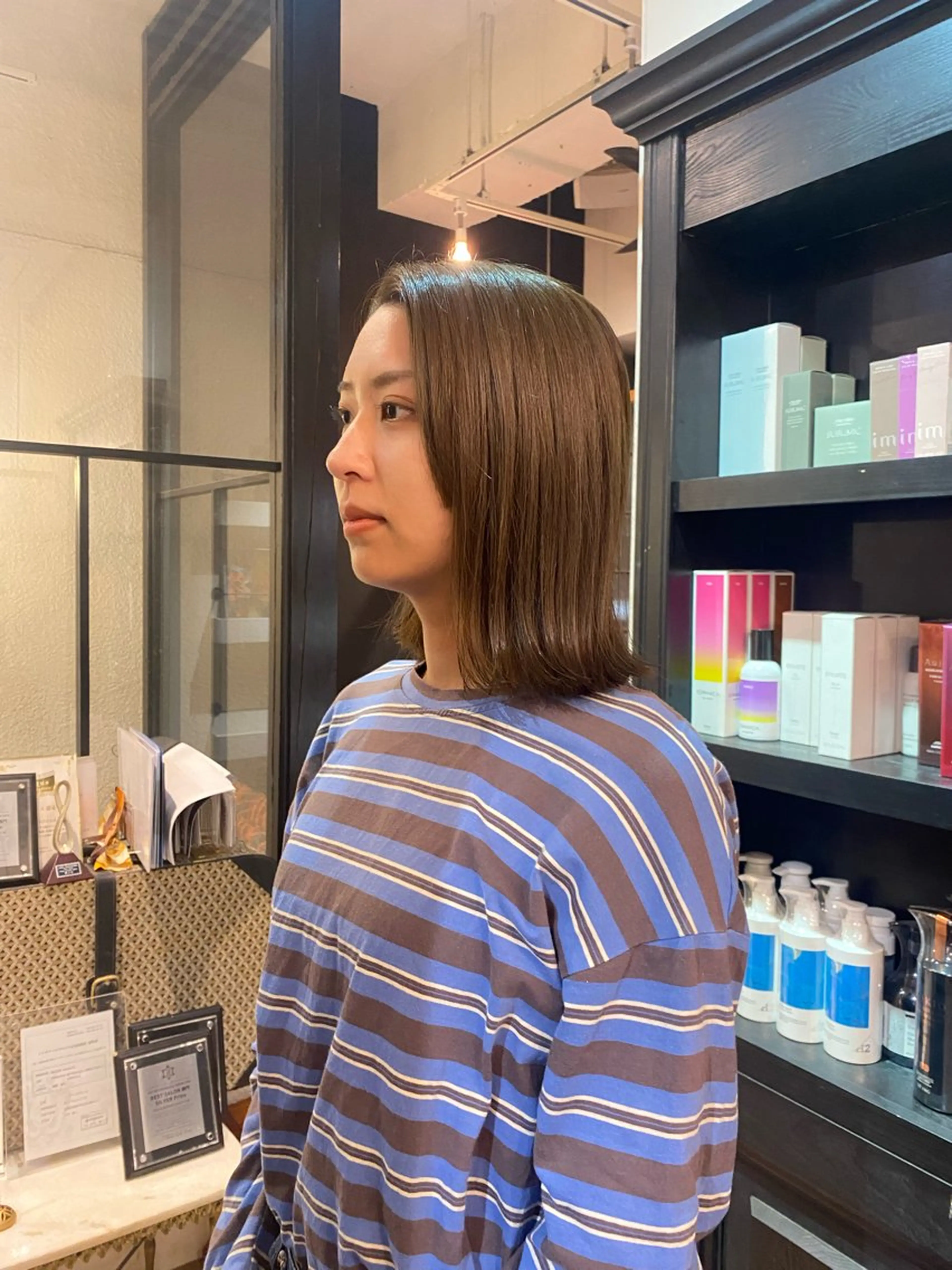 ミディアム カラー 原田 梓未のヘアスタイル