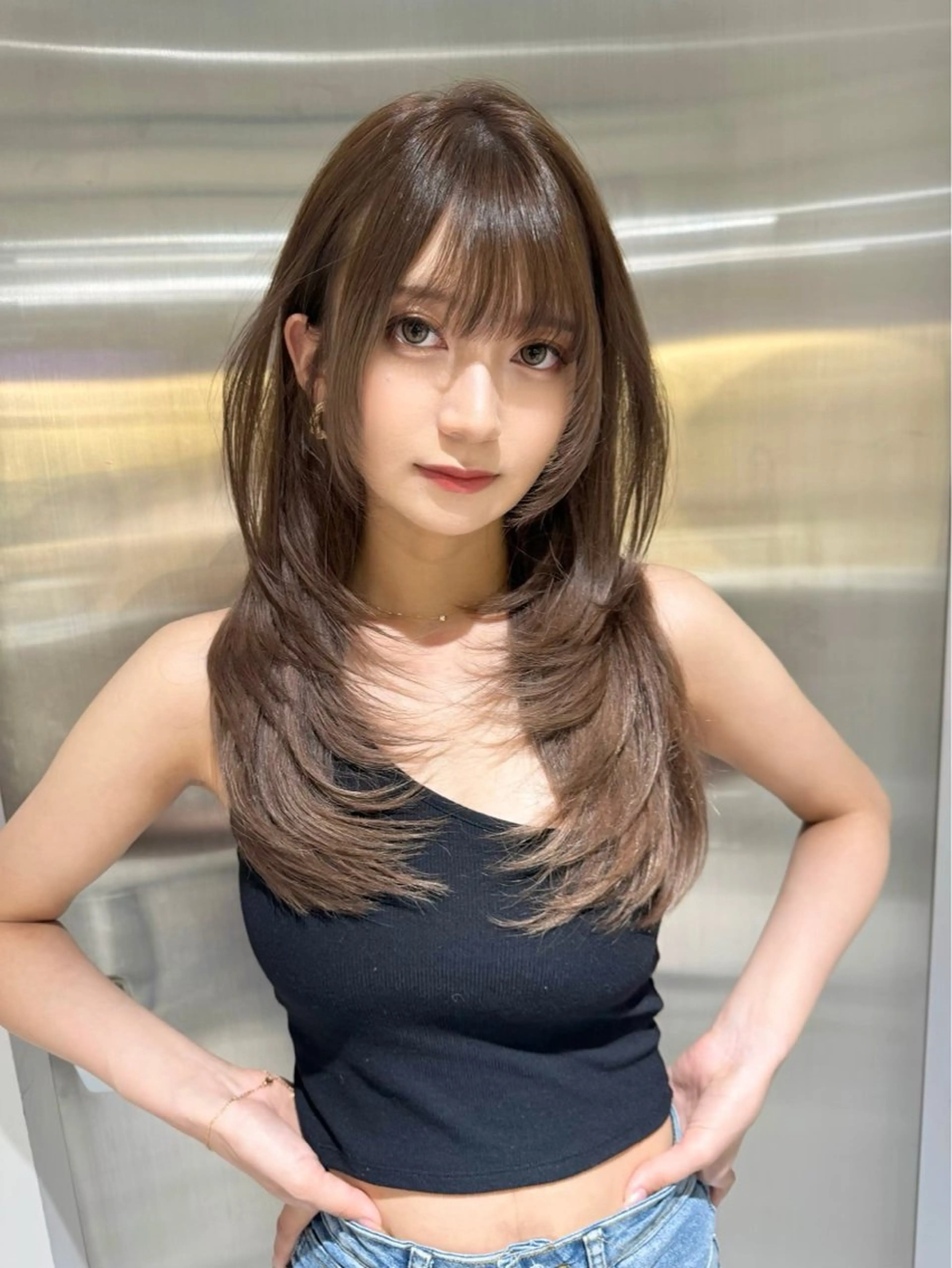 ロング レイヤーカット 縮毛矯正/髪質改善 🌟本郷壮一郎のヘアスタイル