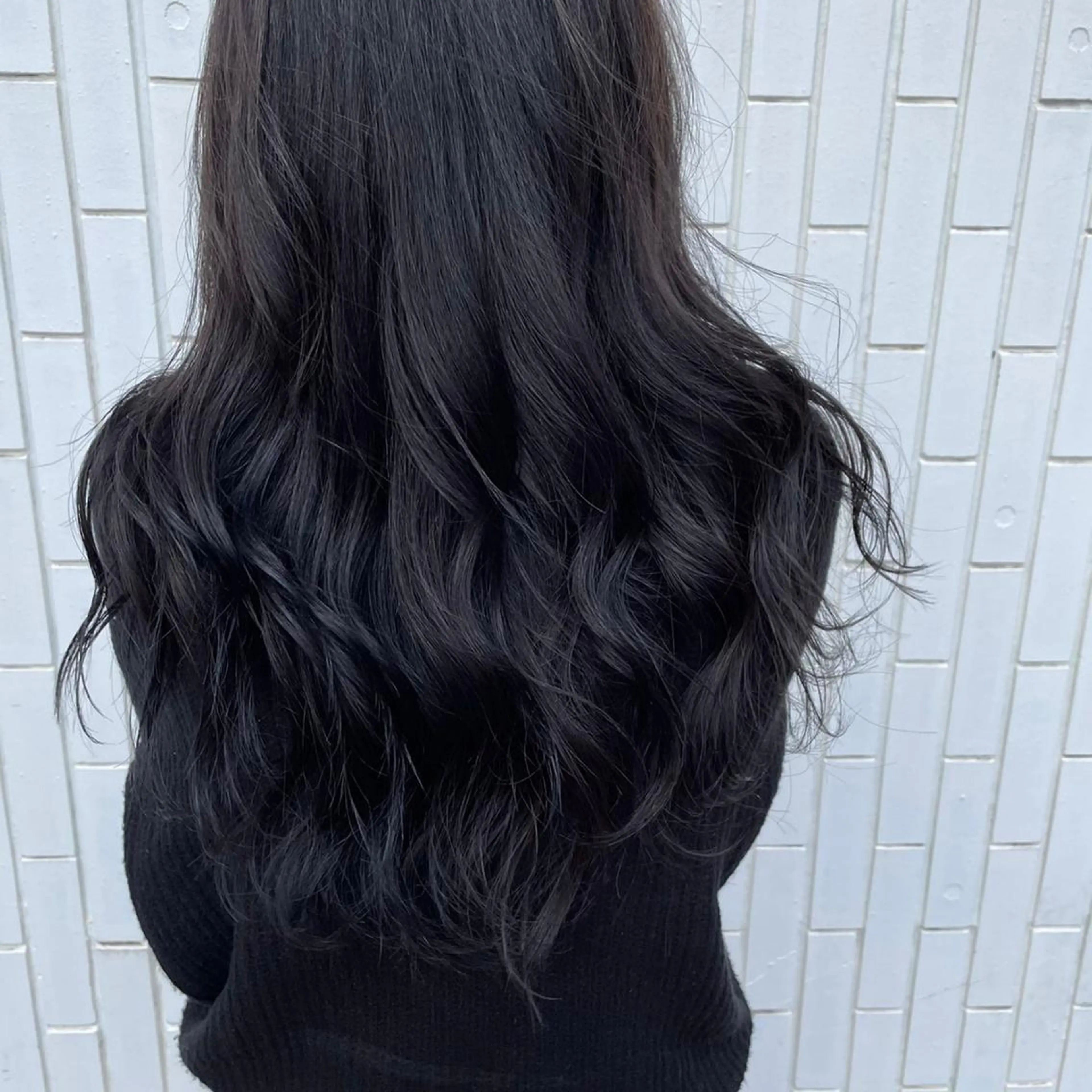 ロング カラー アッシュ アッシュブラック 黒髪 miyabu momokaのマツエク・マツパデザイン