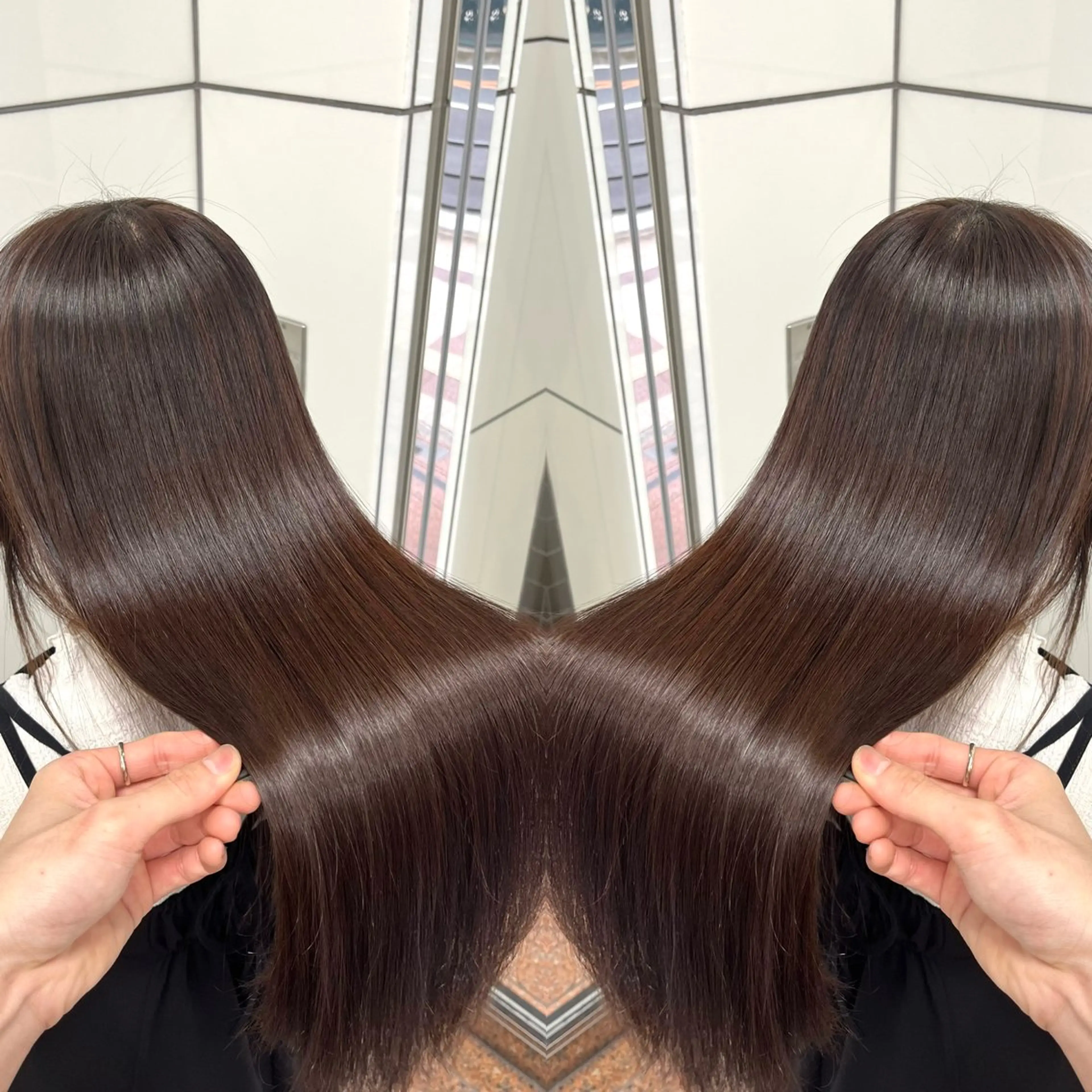 ロング カット 縮毛矯正 トリートメント 石原 悠貴のヘアスタイル