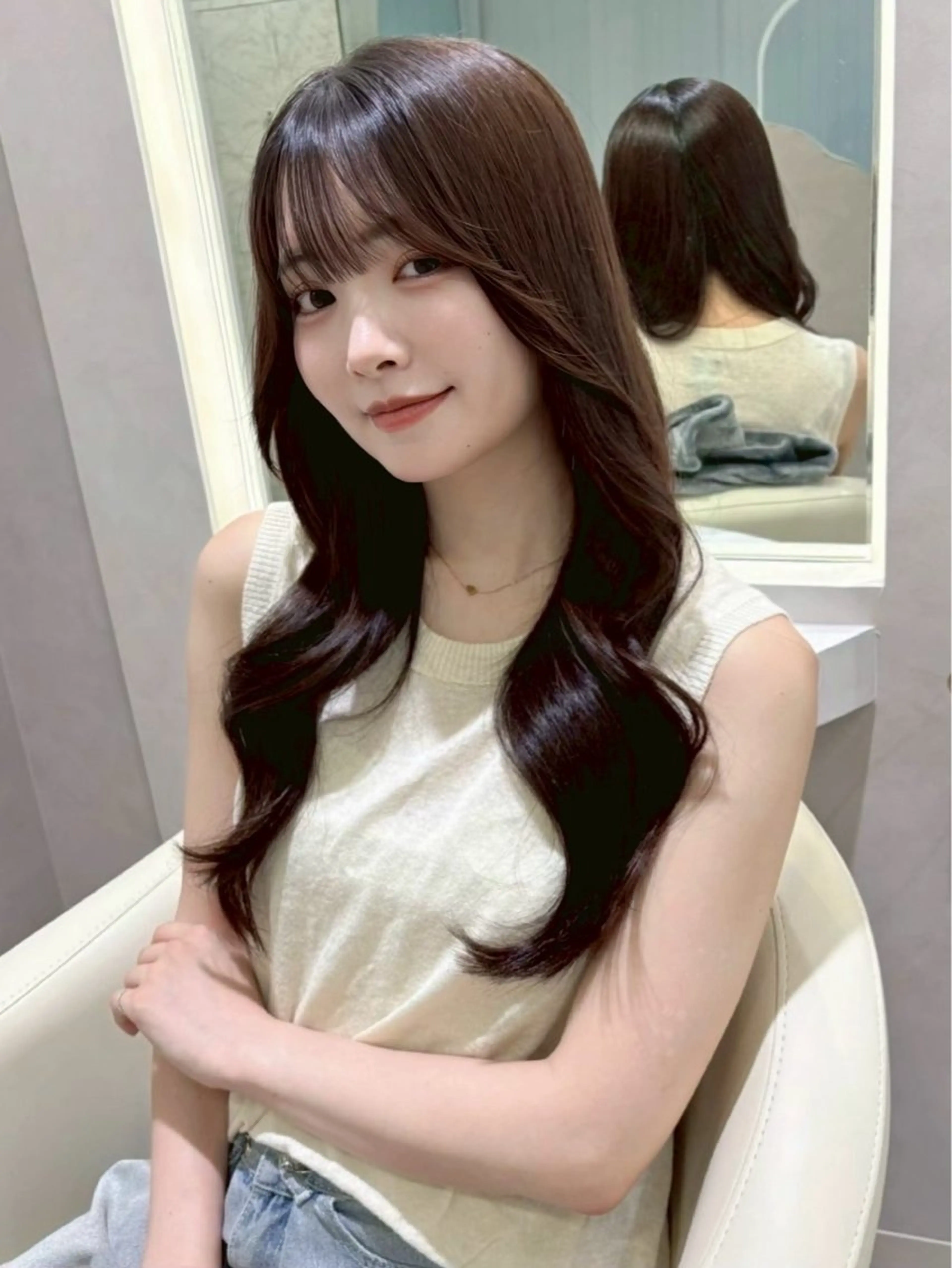 ロング ブリーチなしWカラー / 野中悠那のヘアスタイル