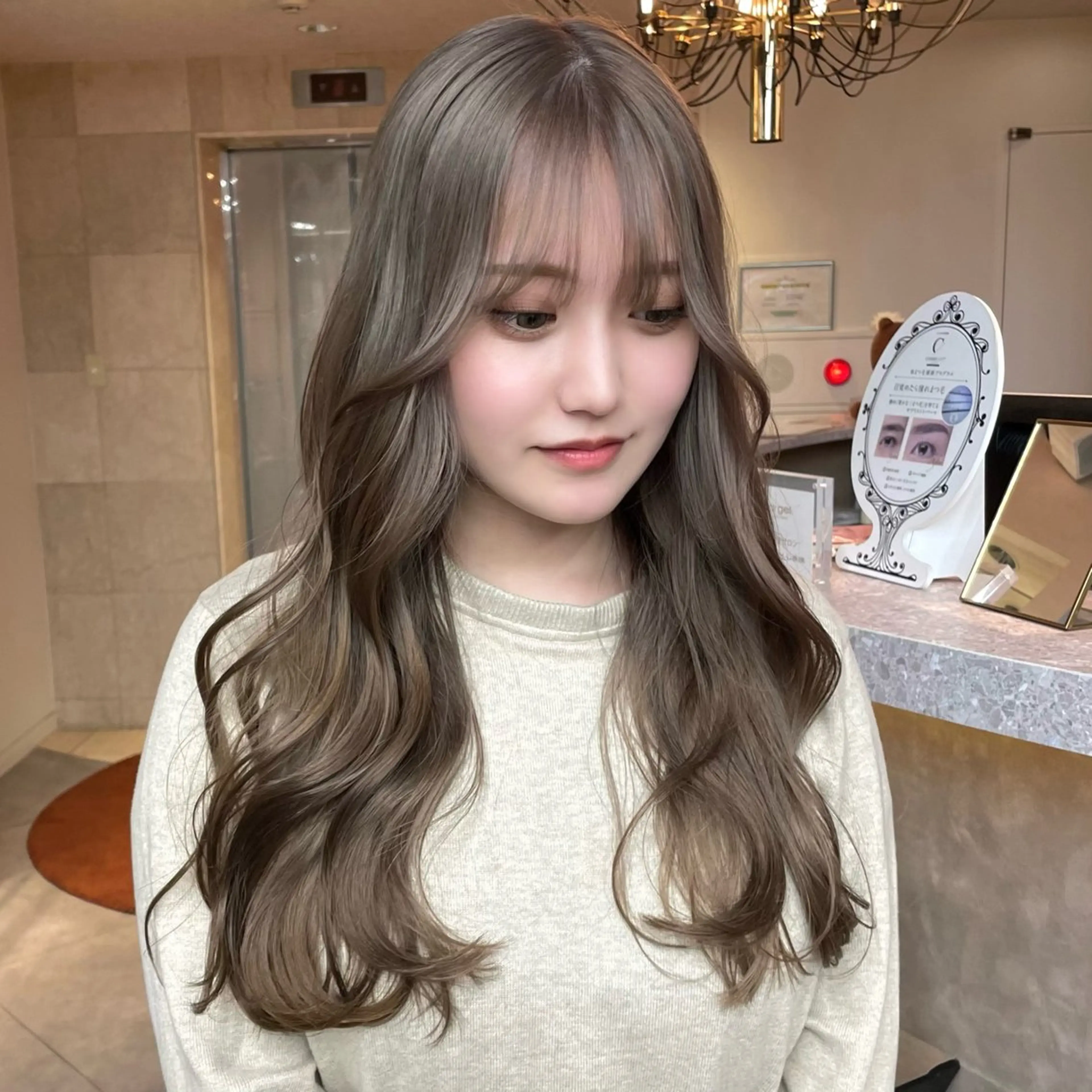 ロング カラー ヘアカラー トリートメント 透明感/ベージュ/ 艶髪/ボブ🫧門脇由のヘアスタイル
