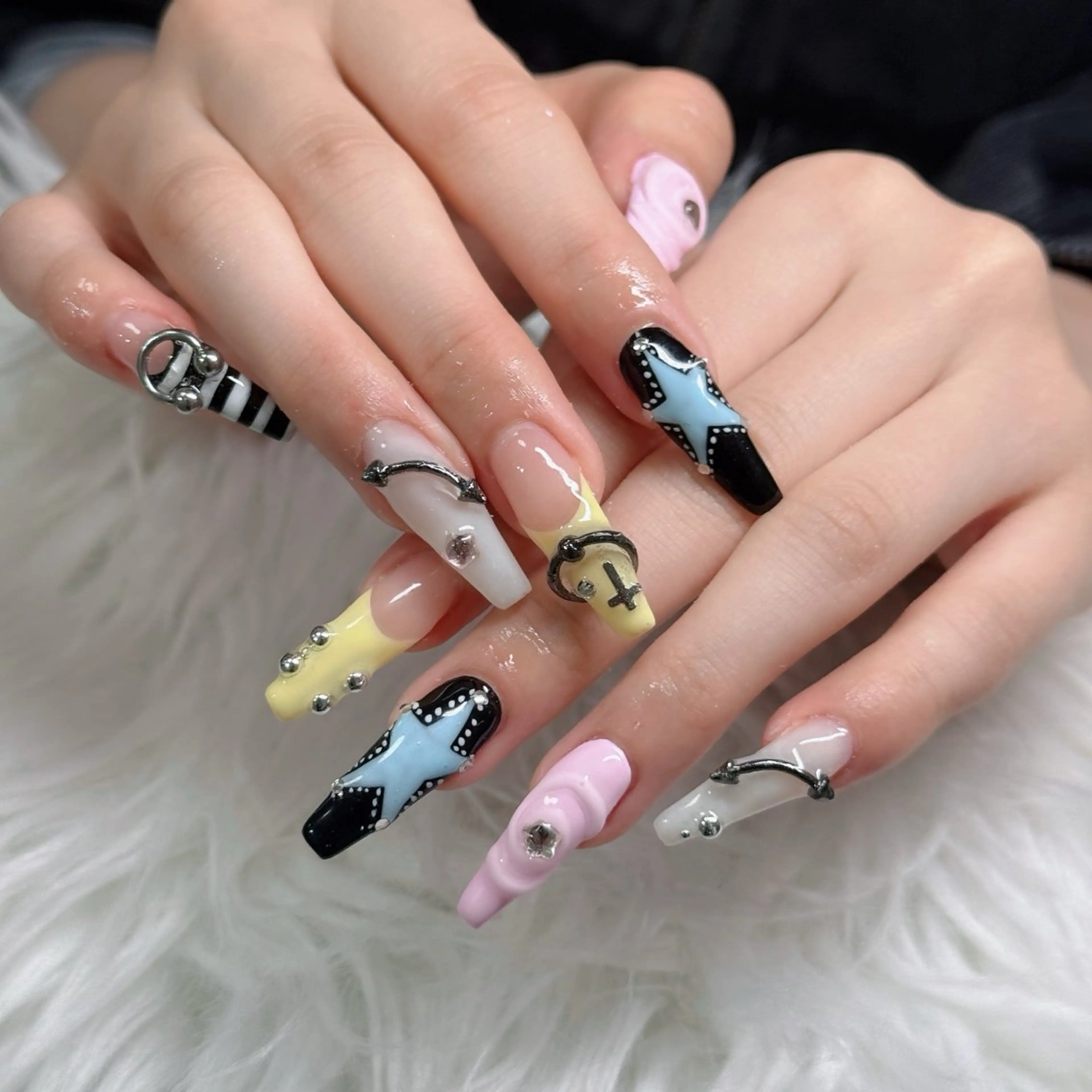 ネイル フットネイル フレンチネイル グラデーション 韓国ネイル ロングネイル ハンドネイル Hani Nail Salonのネイルデザイン