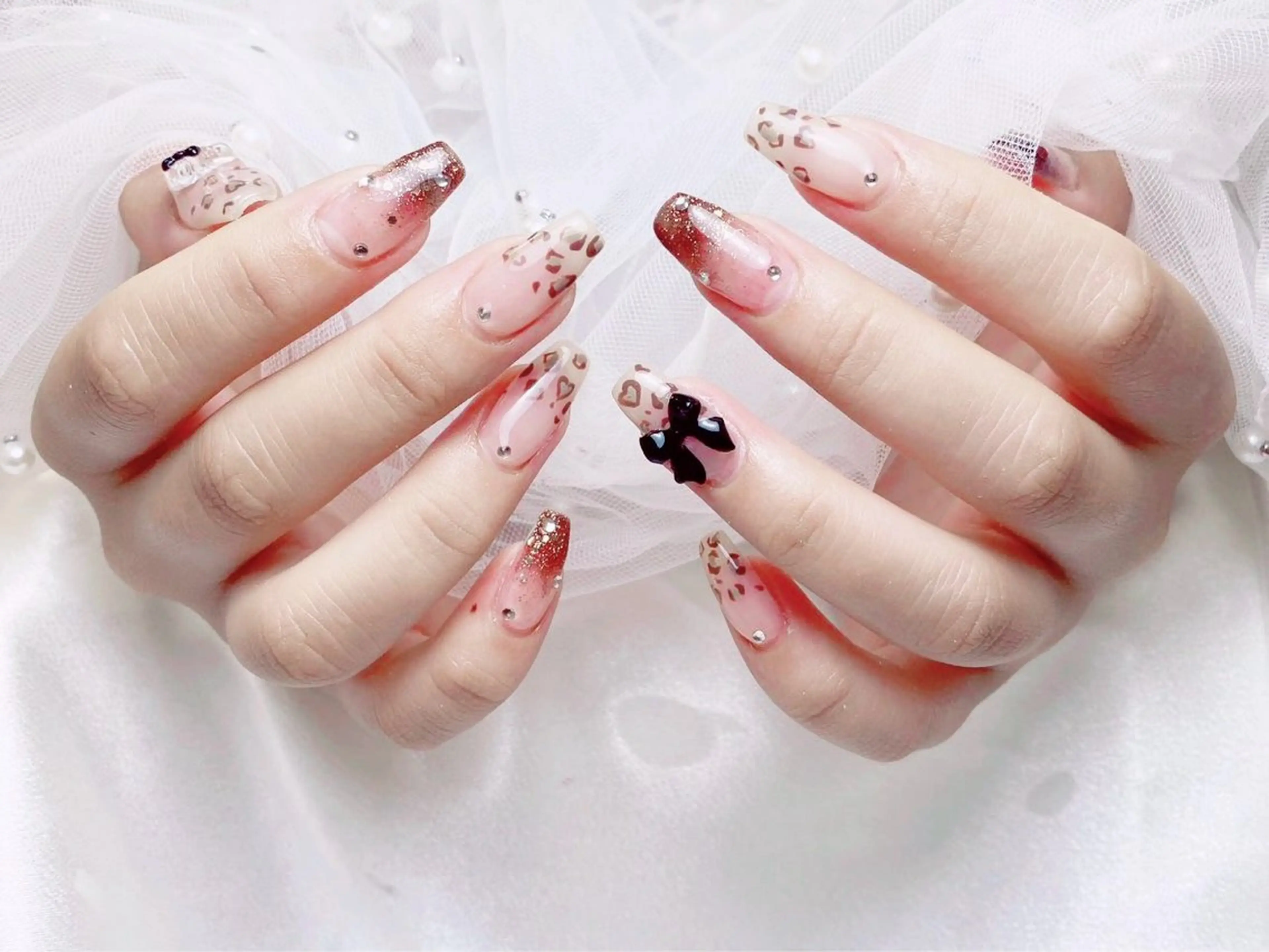 ネイル フレンチネイル ジェルネイル ハート 韓国ネイル マグネットネイル ハンドネイル ネイルサロン lotusのネイルデザイン