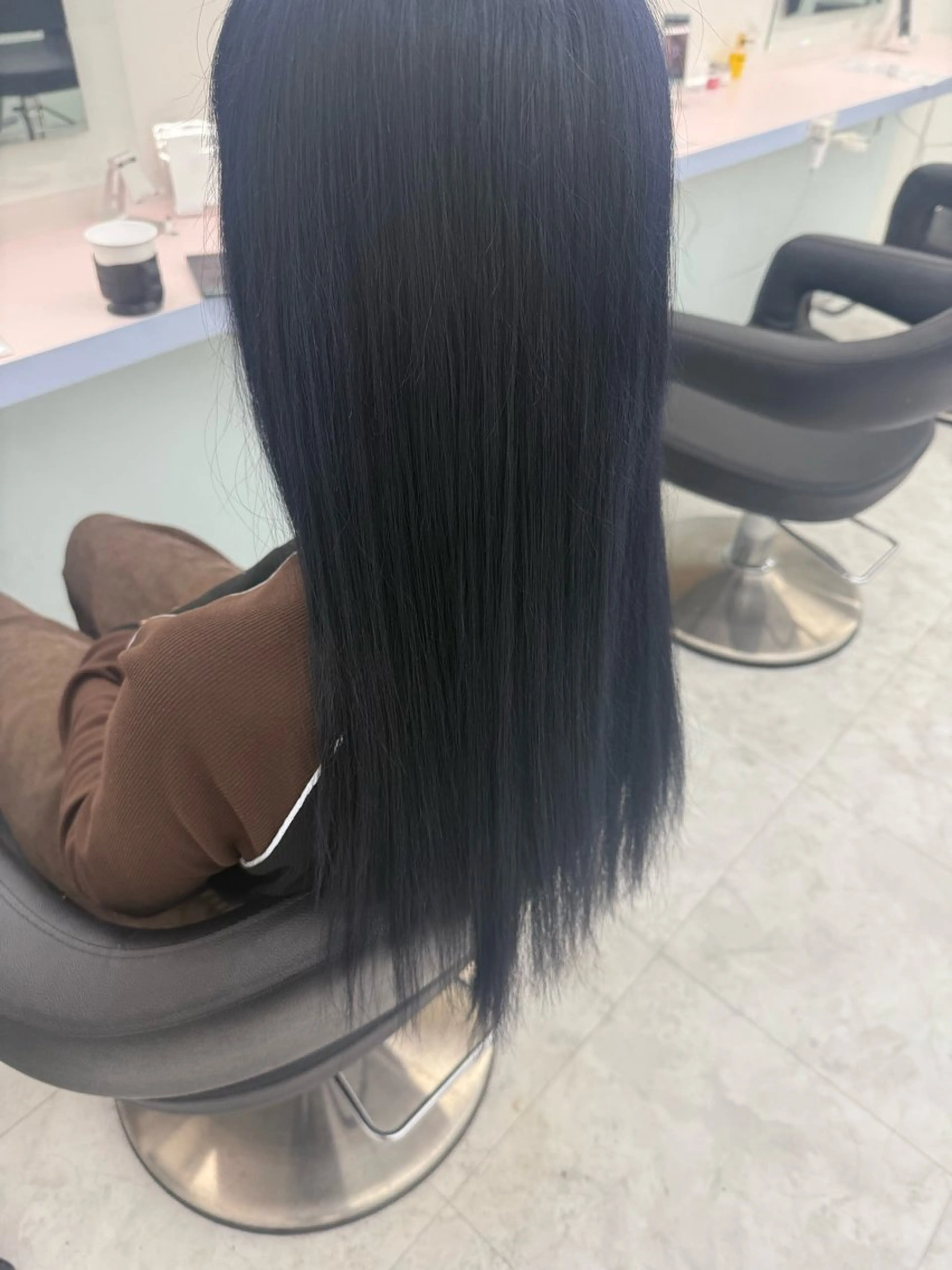 ロング カラー 黒髪 ブルーカラー ブルーブラック 透明感カラー 💗透明感モテヘア 💗SAYA💗のヘアスタイル