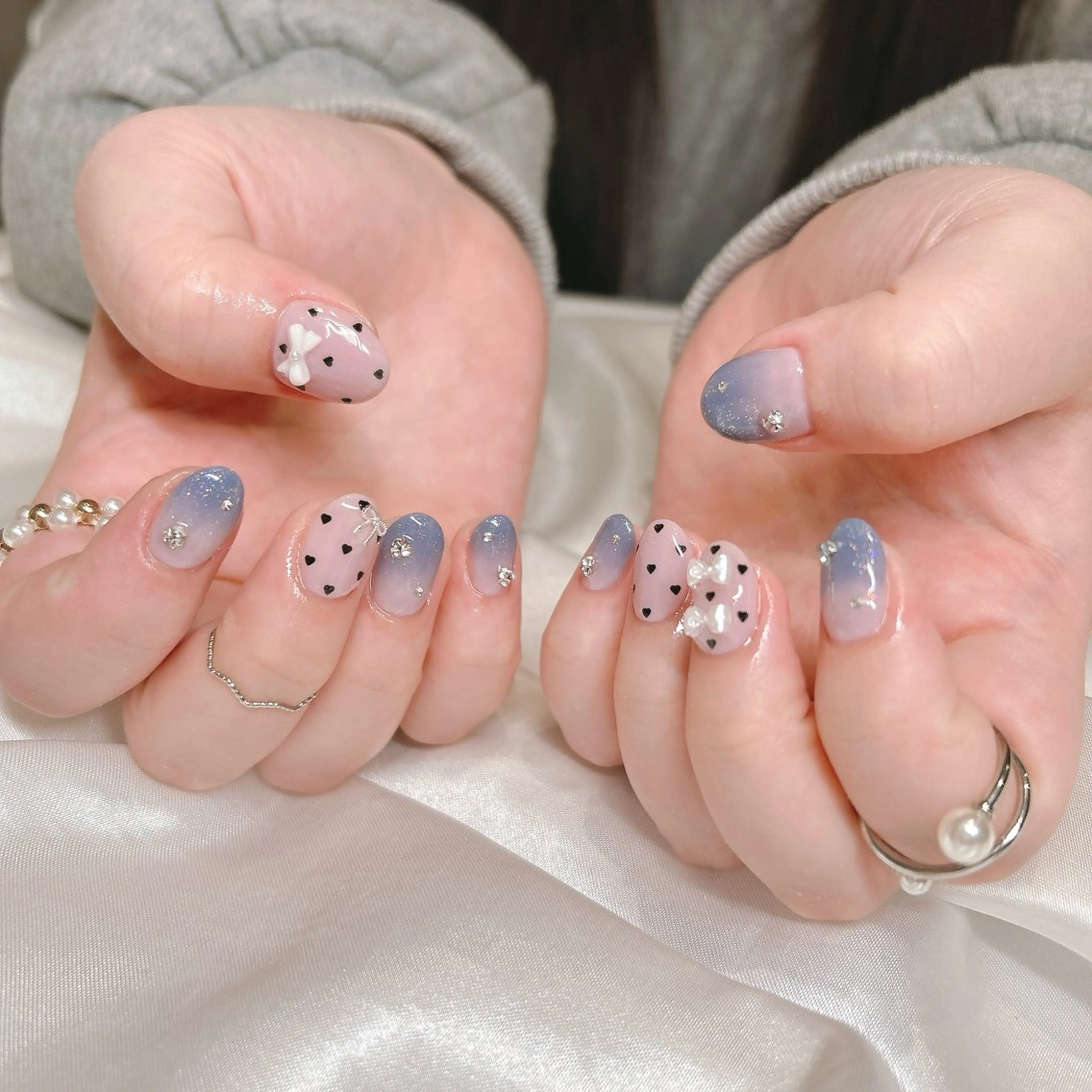 ネイル ドット ハート ハンドネイル junna 金山.東別院.上前津のネイルデザイン