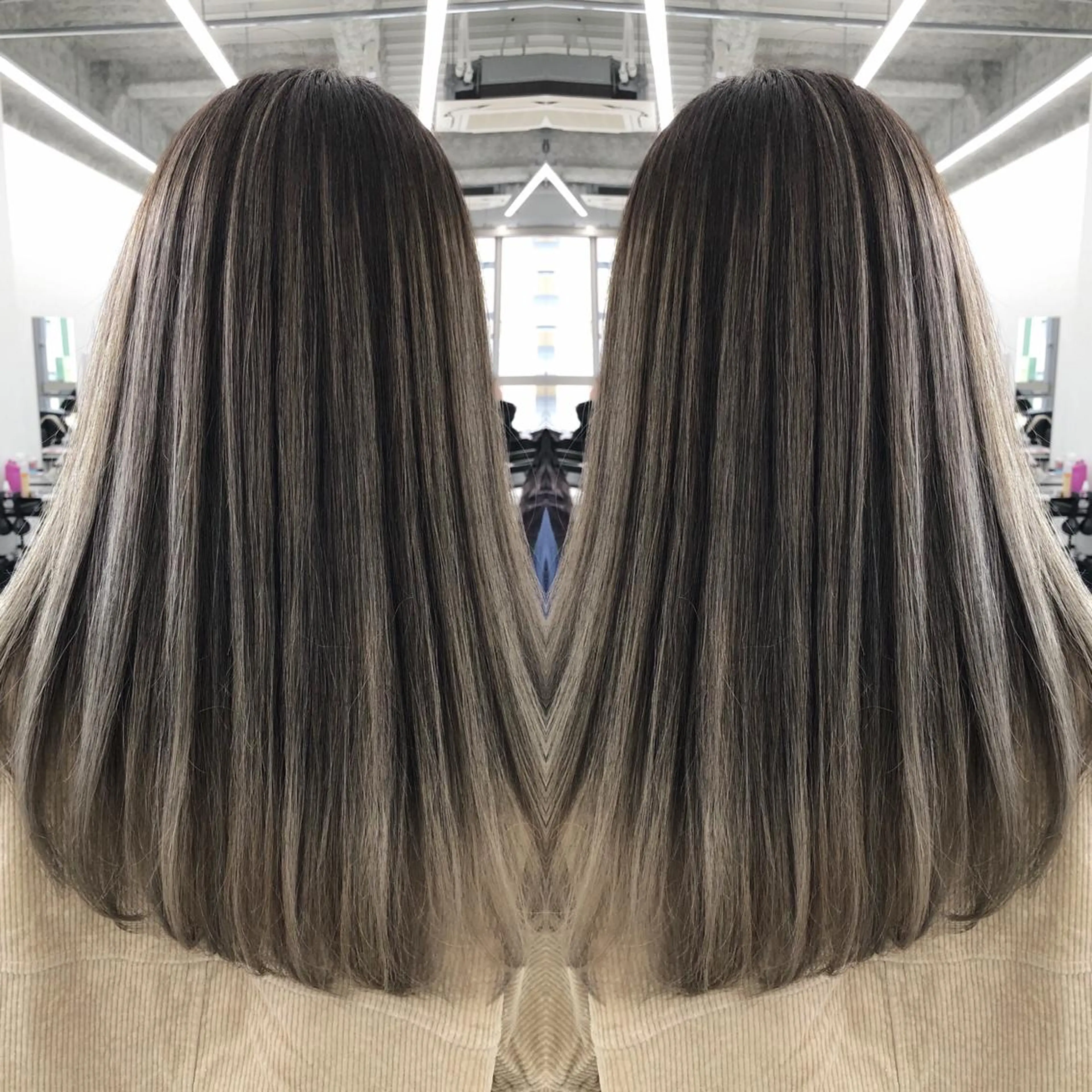 ミディアム カラー ✨ブリーチ無し 透明感HIDEのヘアスタイル