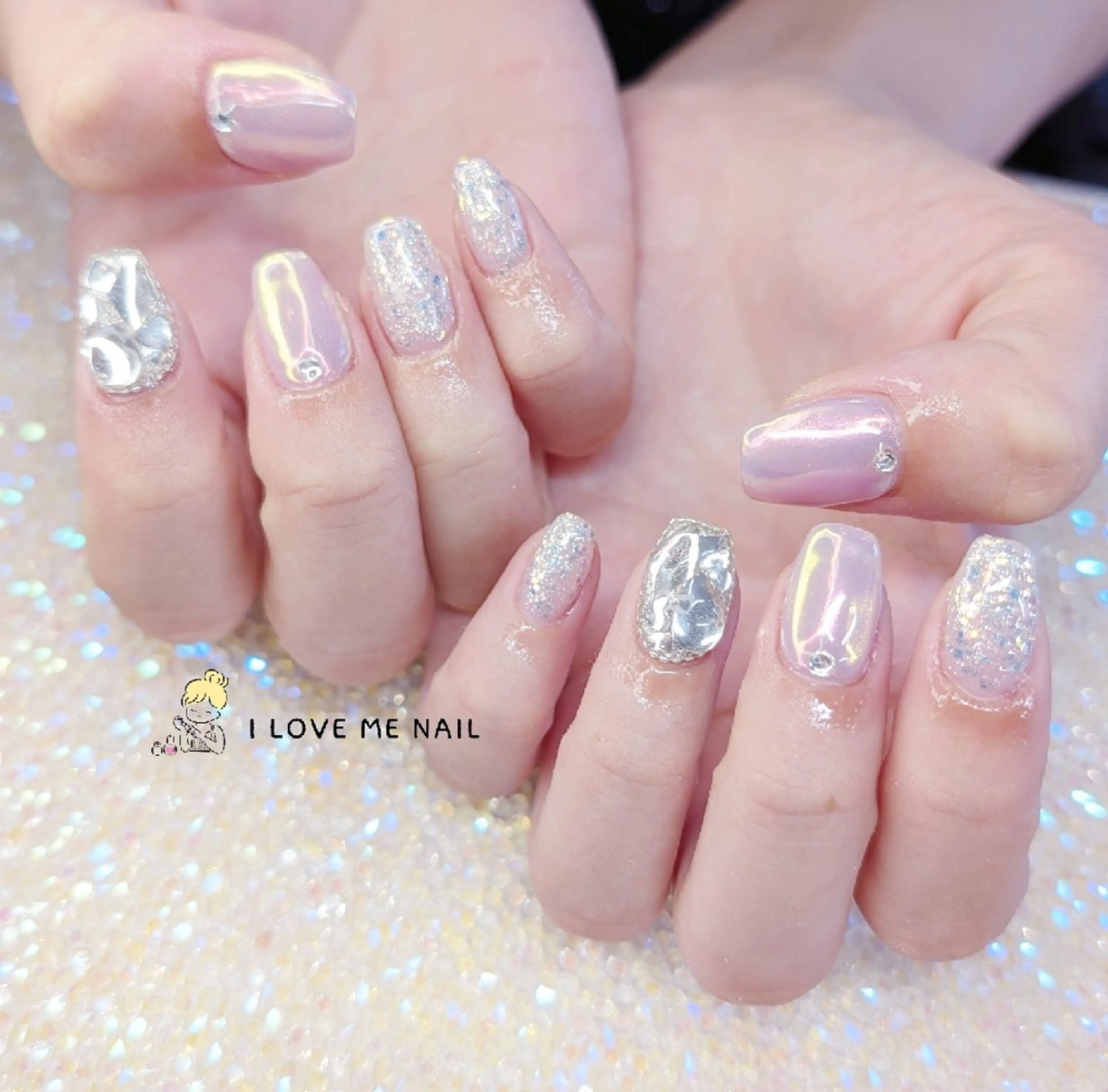 ネイル 長さ出し ハート 韓国ネイル マグネットネイル ニュアンスネイル ハンドネイル I LOVE ME NAIL.。.:*♡のネイルデザイン