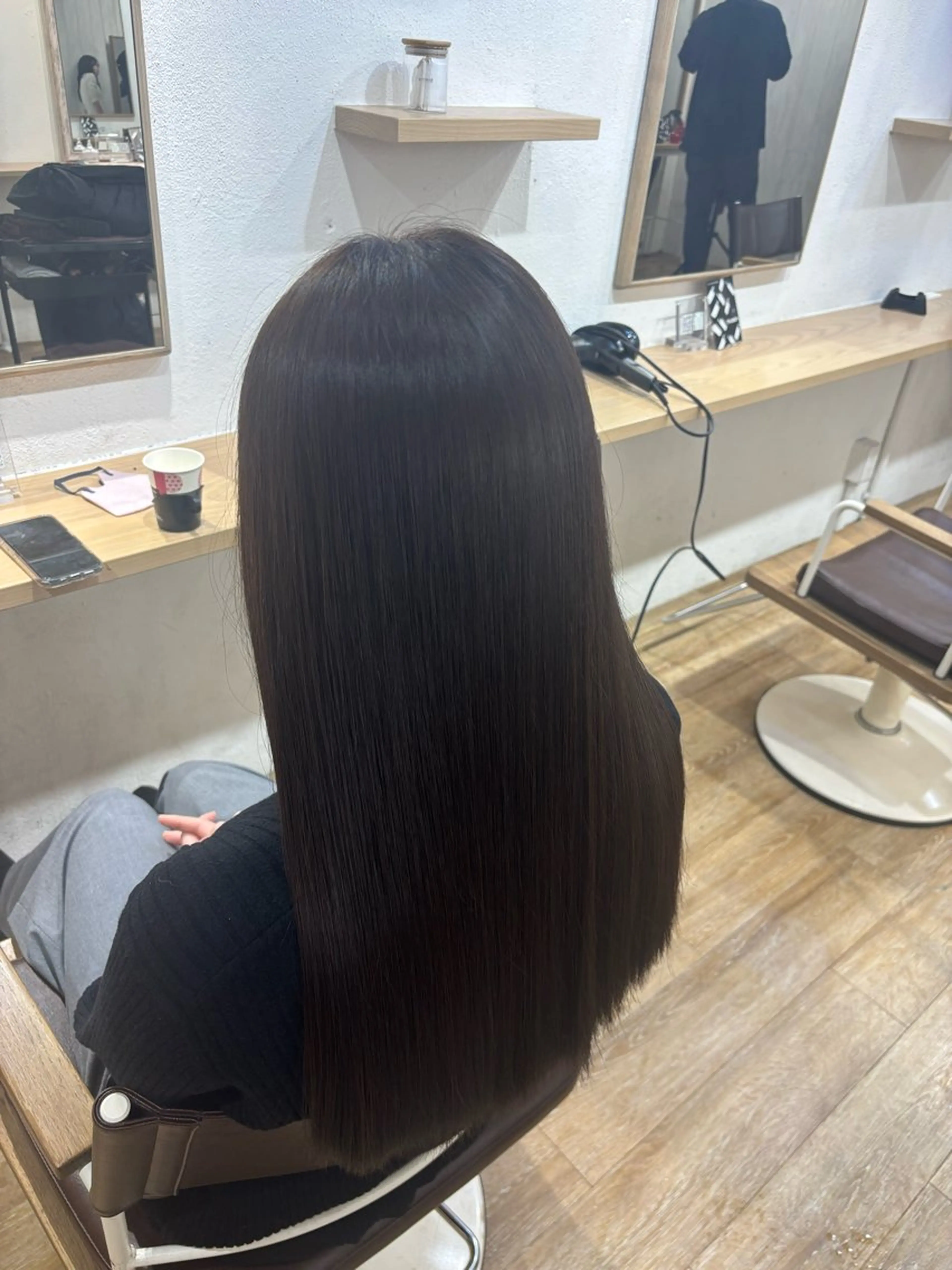 ロング 縮毛矯正 トリートメント ヘッドスパ ヘアセット ️韓国ヘア／レイヤー カットYūka❤️のヘアスタイル