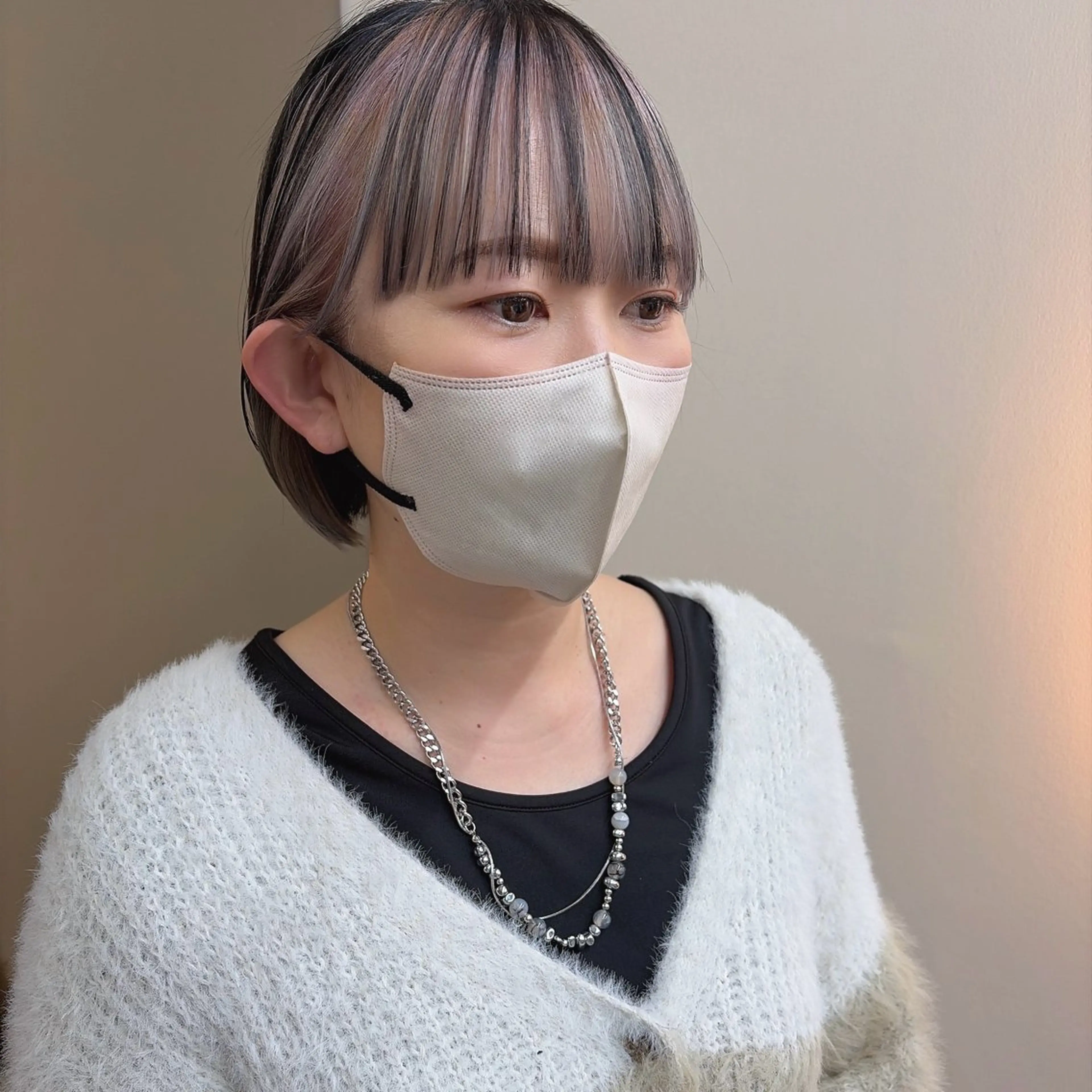 ショート カラー ミストバング  フェイスフレーミング ヘアカラー 《柔らかhair𓍯 》木村美姫のヘアスタイル