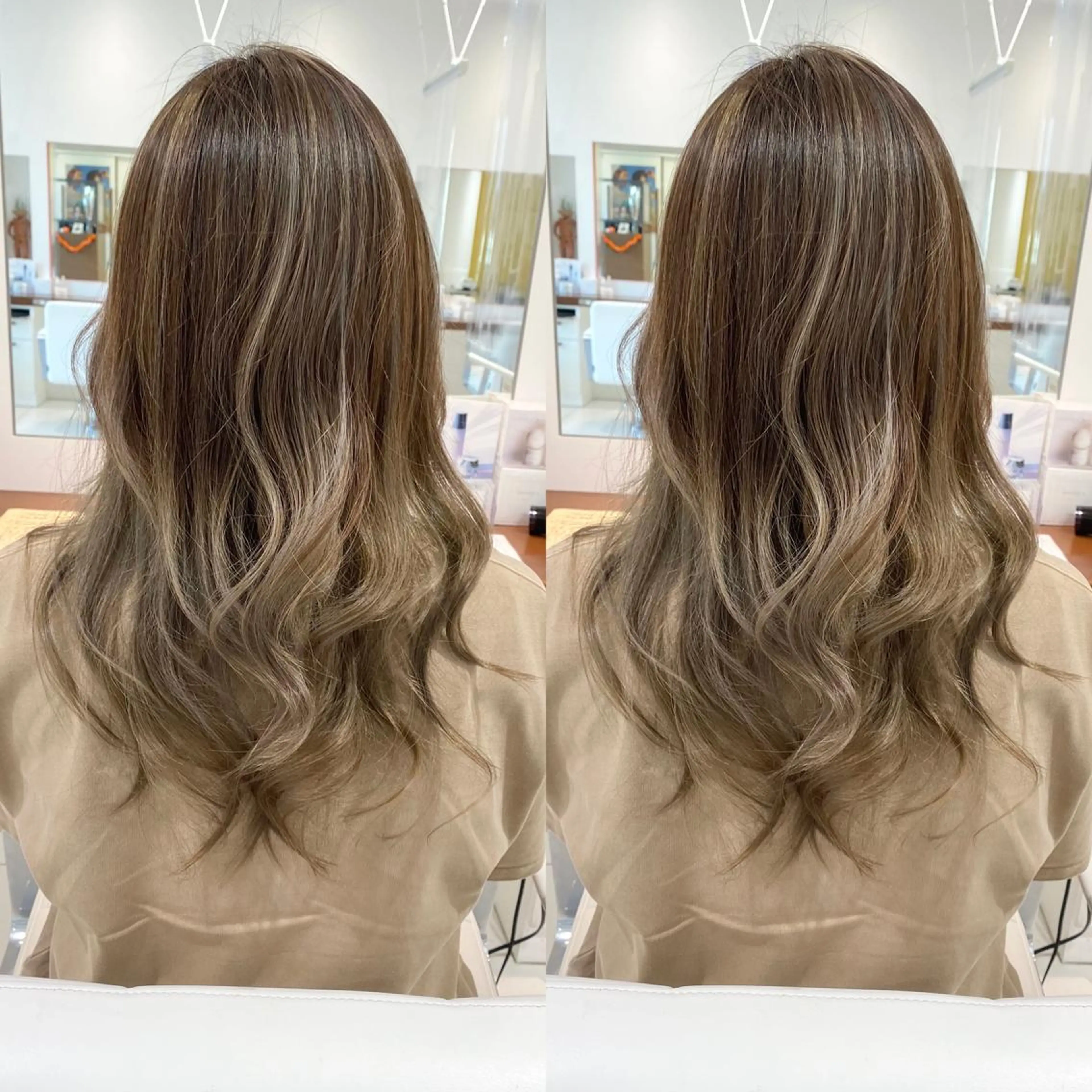 ミディアム カラー ウルフカット ハッシュカット/七海のヘアスタイル