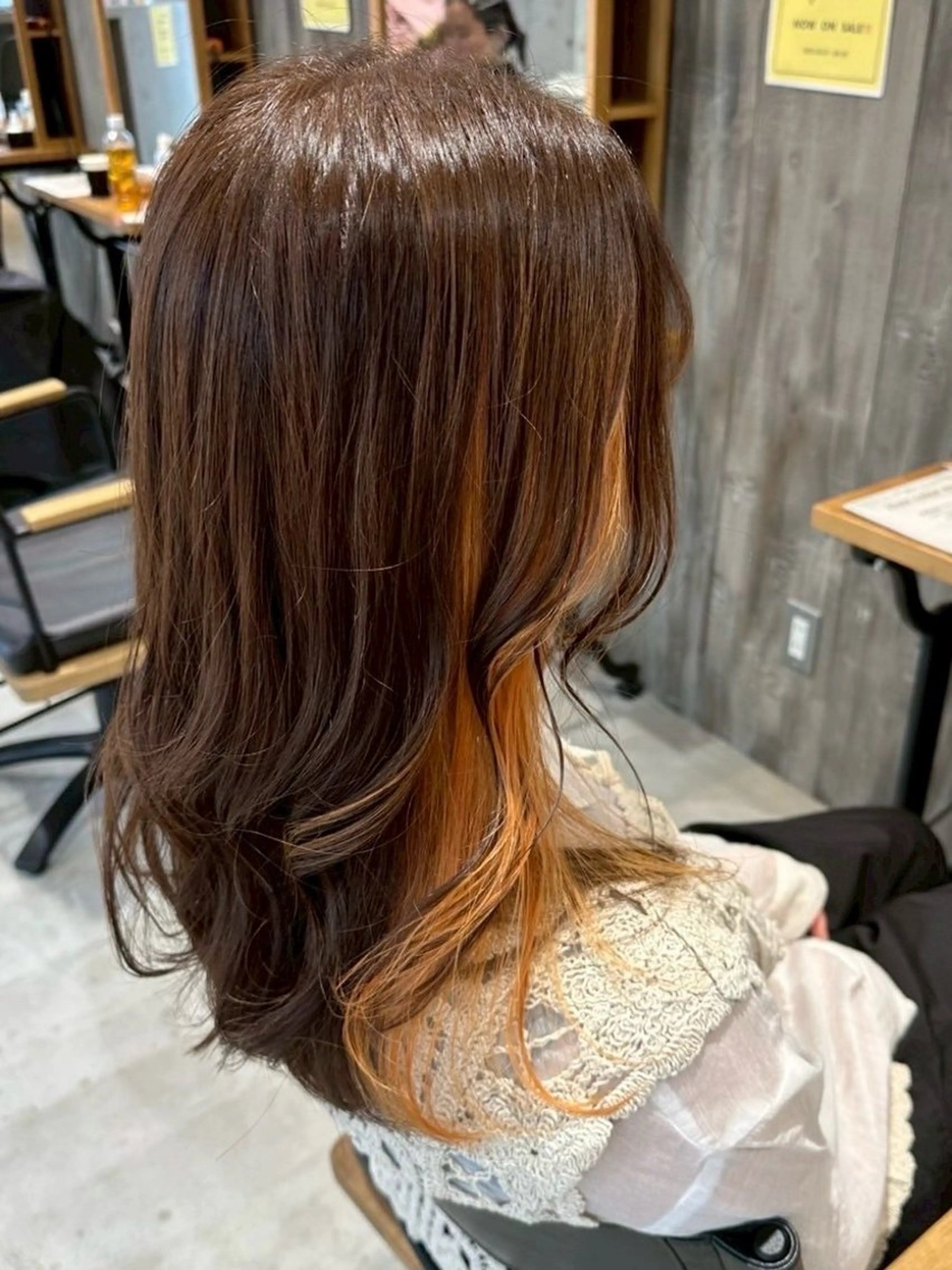 ミディアム カラー カット ヘアカラー トリートメント 山本 望華のヘアスタイル