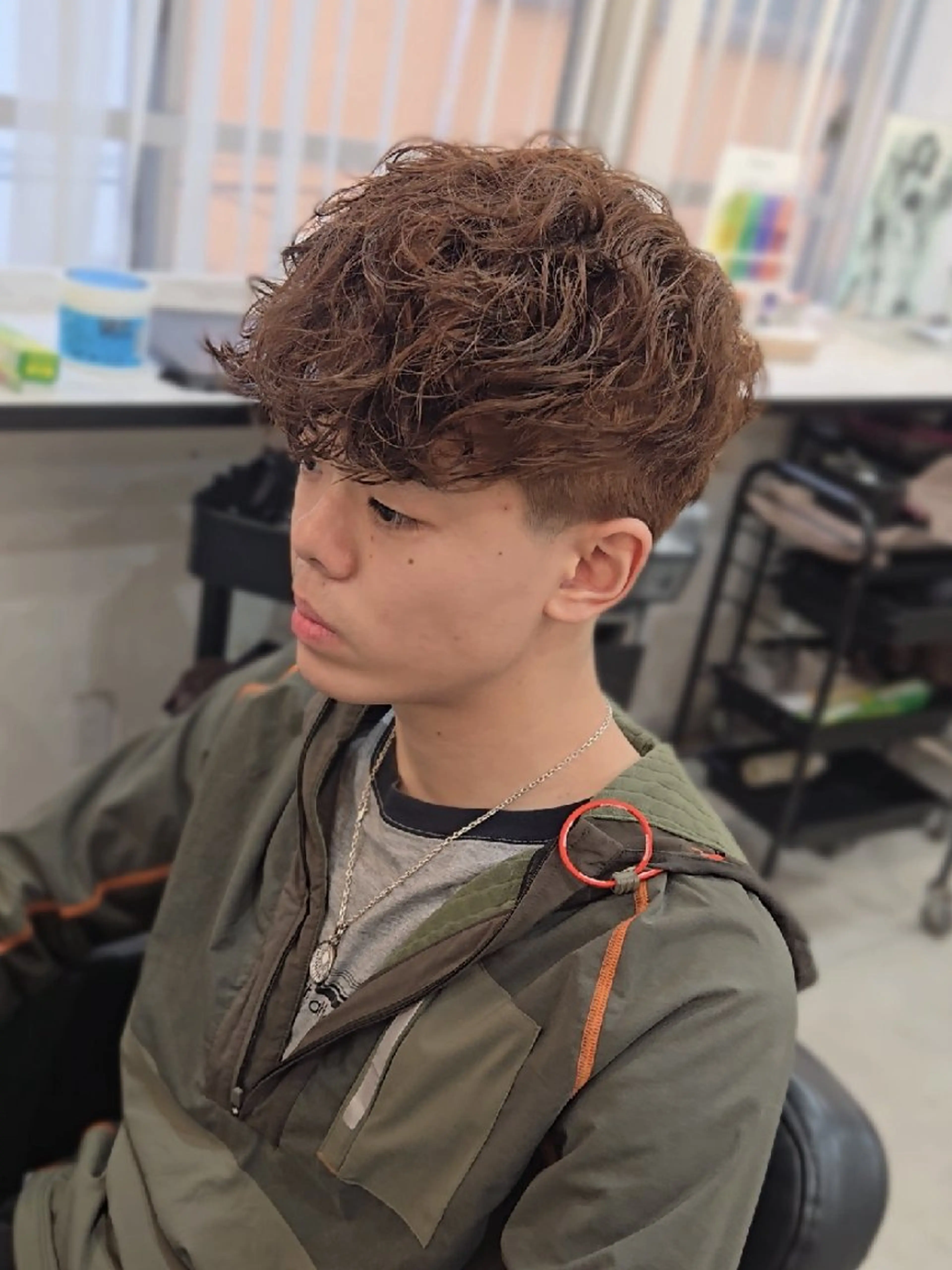 メンズ ミディアム パーマ ミディアムパーマ フェードカット メンズパーマ カット ヘアカラー パーマ ヘアセット LEN名古屋/パーマ 海外ヘア/メンズ特化のヘアスタイル