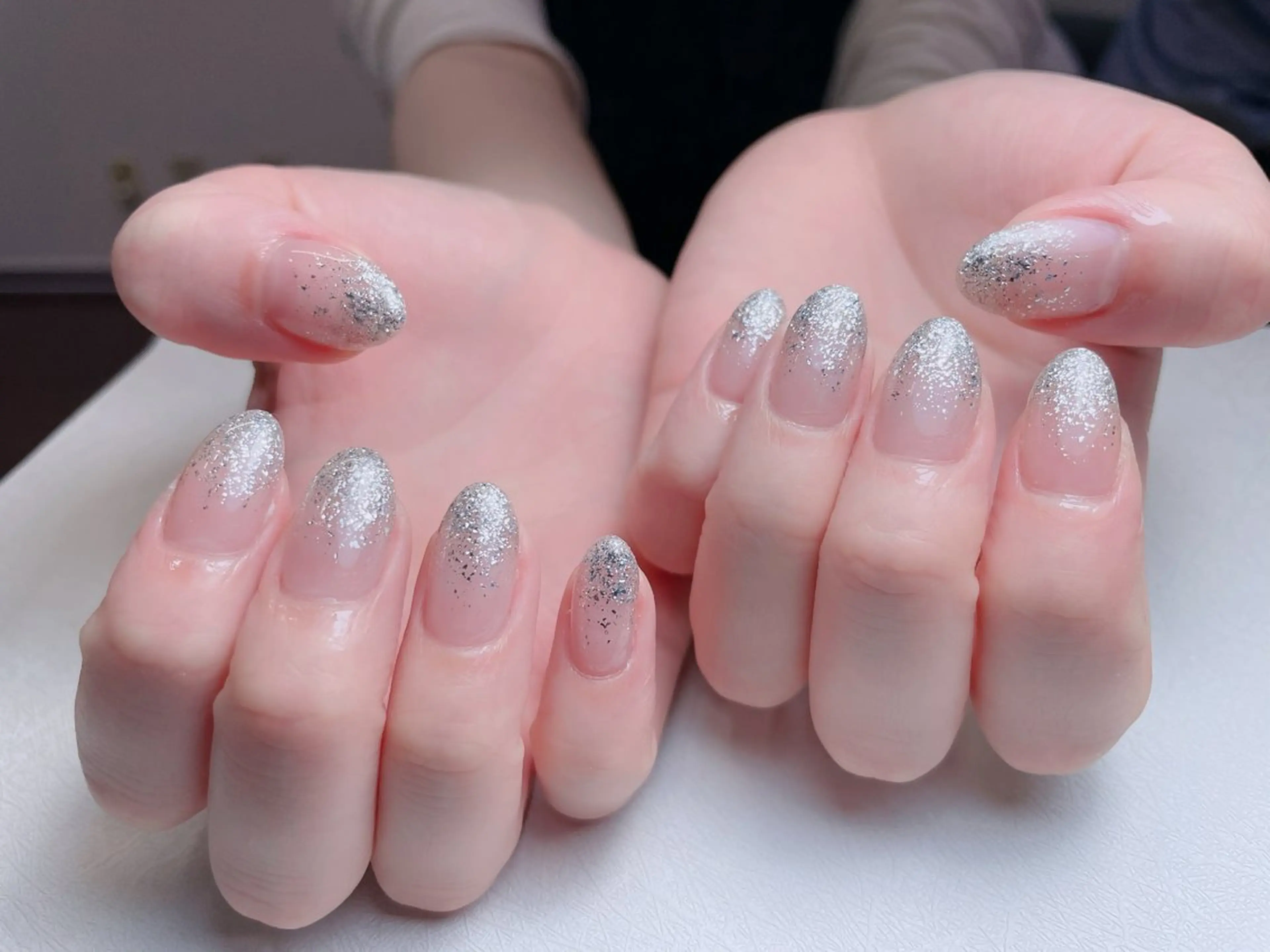 ネイル オーロラネイル 長さ出し フットネイル フレンチネイル ジェルネイル ハンドネイル 中野駅から2分 MEO NAILのネイルデザイン