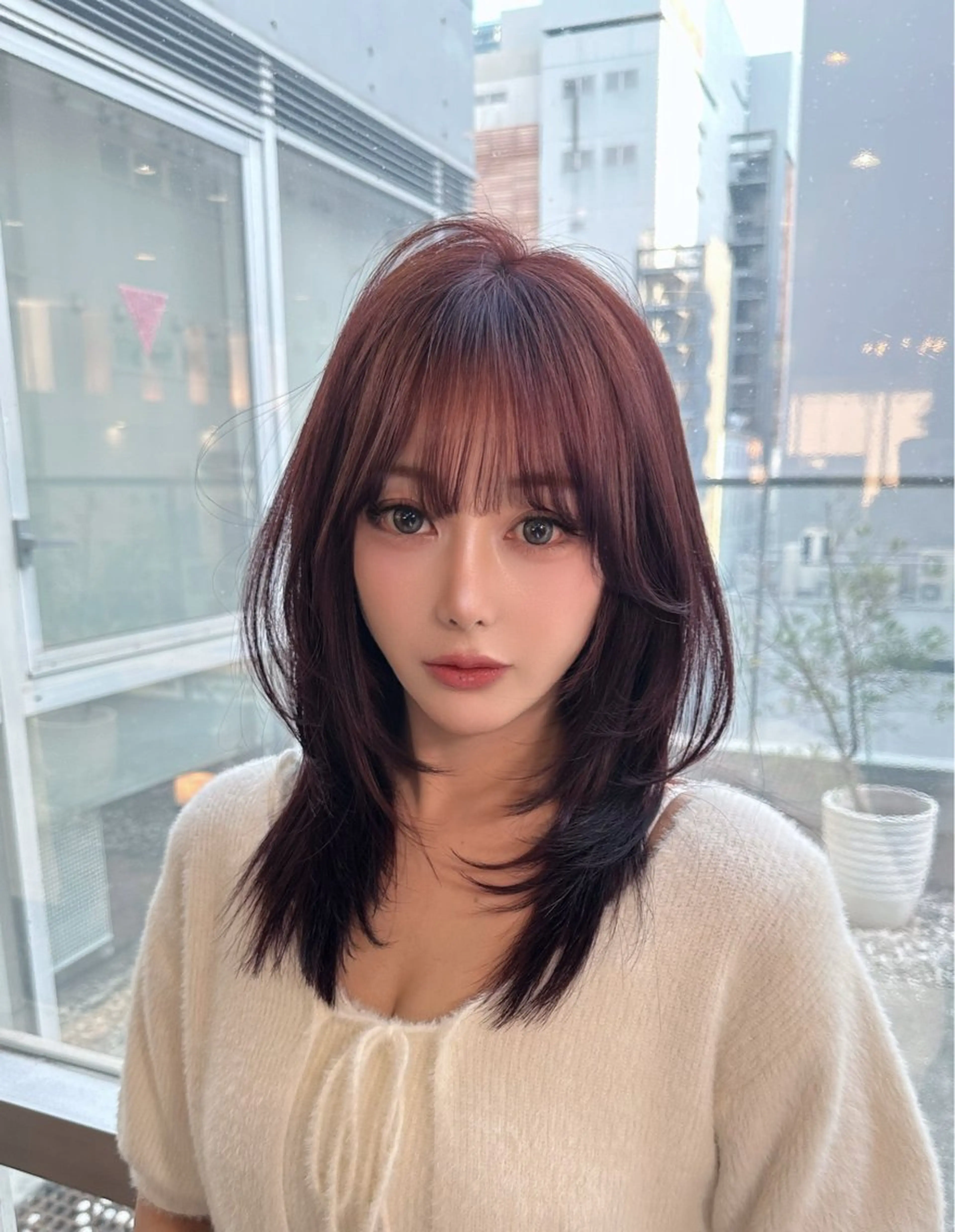 ミディアム カット パーマ トリートメント 隅野 恭生のヘアスタイル