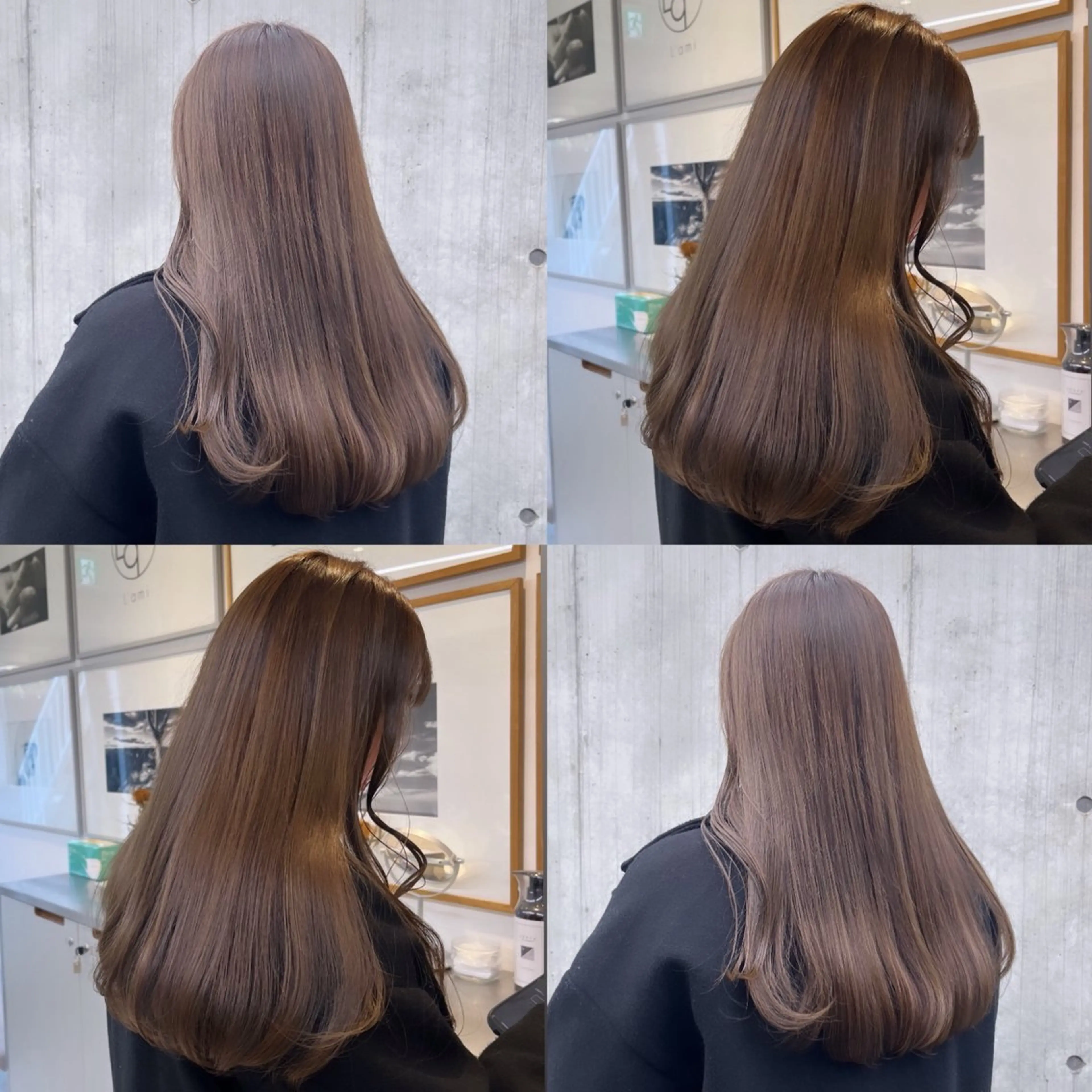 セミロング カラー ベージュカラー ブラウンカラー ブラウンベージュ 透明感カラー オリーブベージュ ヘアカラー トリートメント ヘッドスパ ヘアセット カジュアルを女っぽく 𝗮𝘆𝗮𝗰𝗼のヘアスタイル