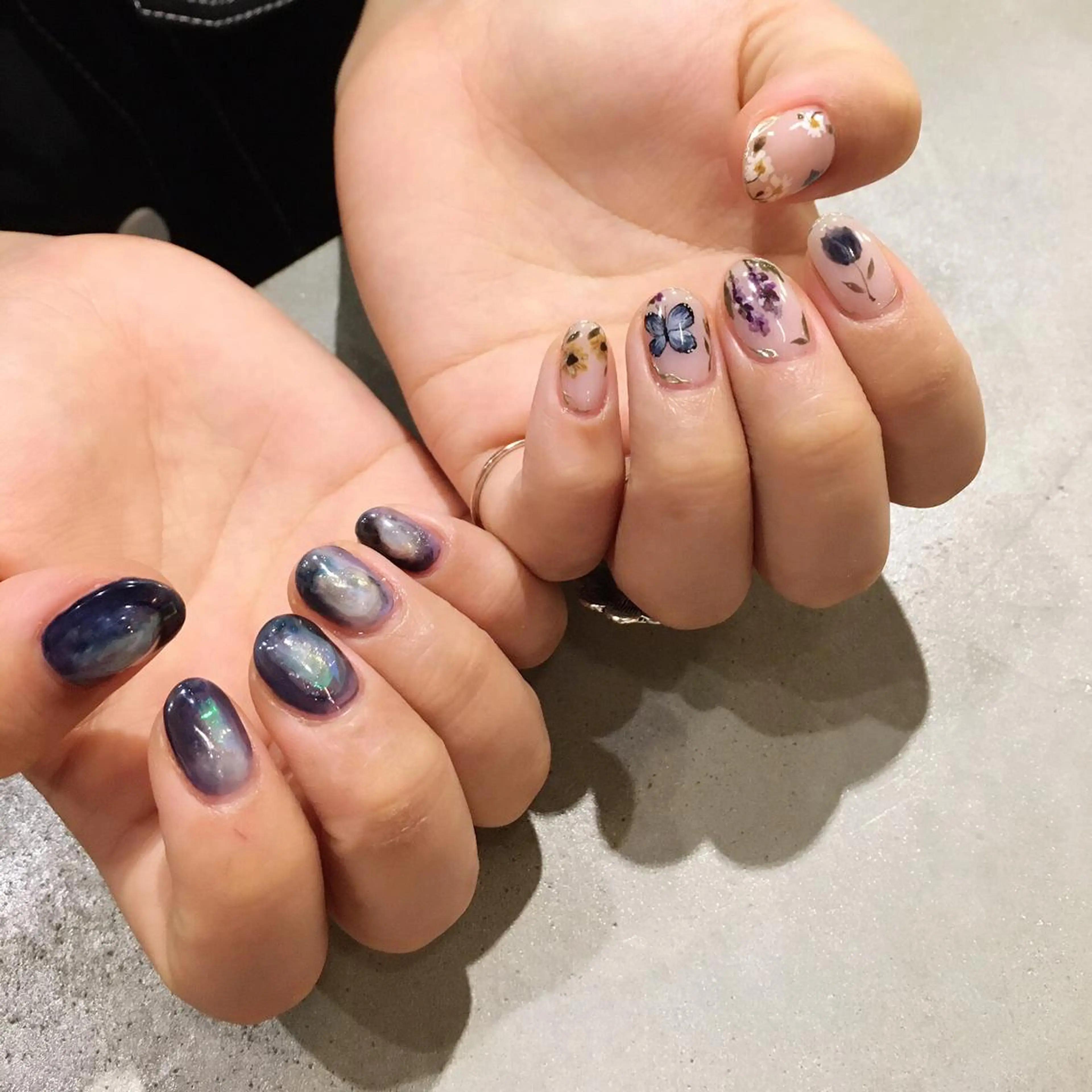 ネイル アートネイル 長さ出し ジェルネイル マットネイル ミラーネイル ハンドネイル nail salon Soeurのネイルデザイン