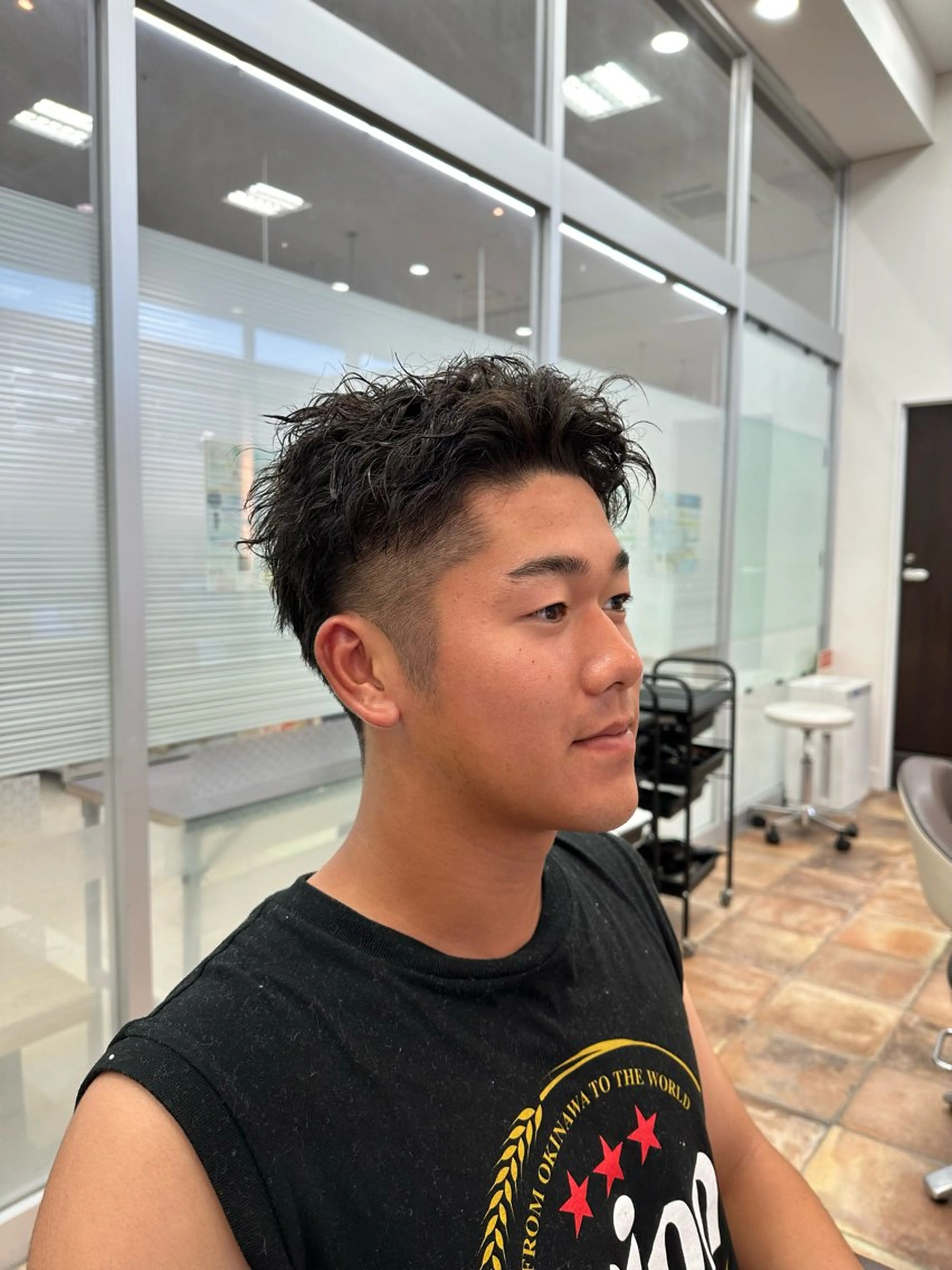 ショート パーマ メンズ 翠川 靖のヘアスタイル