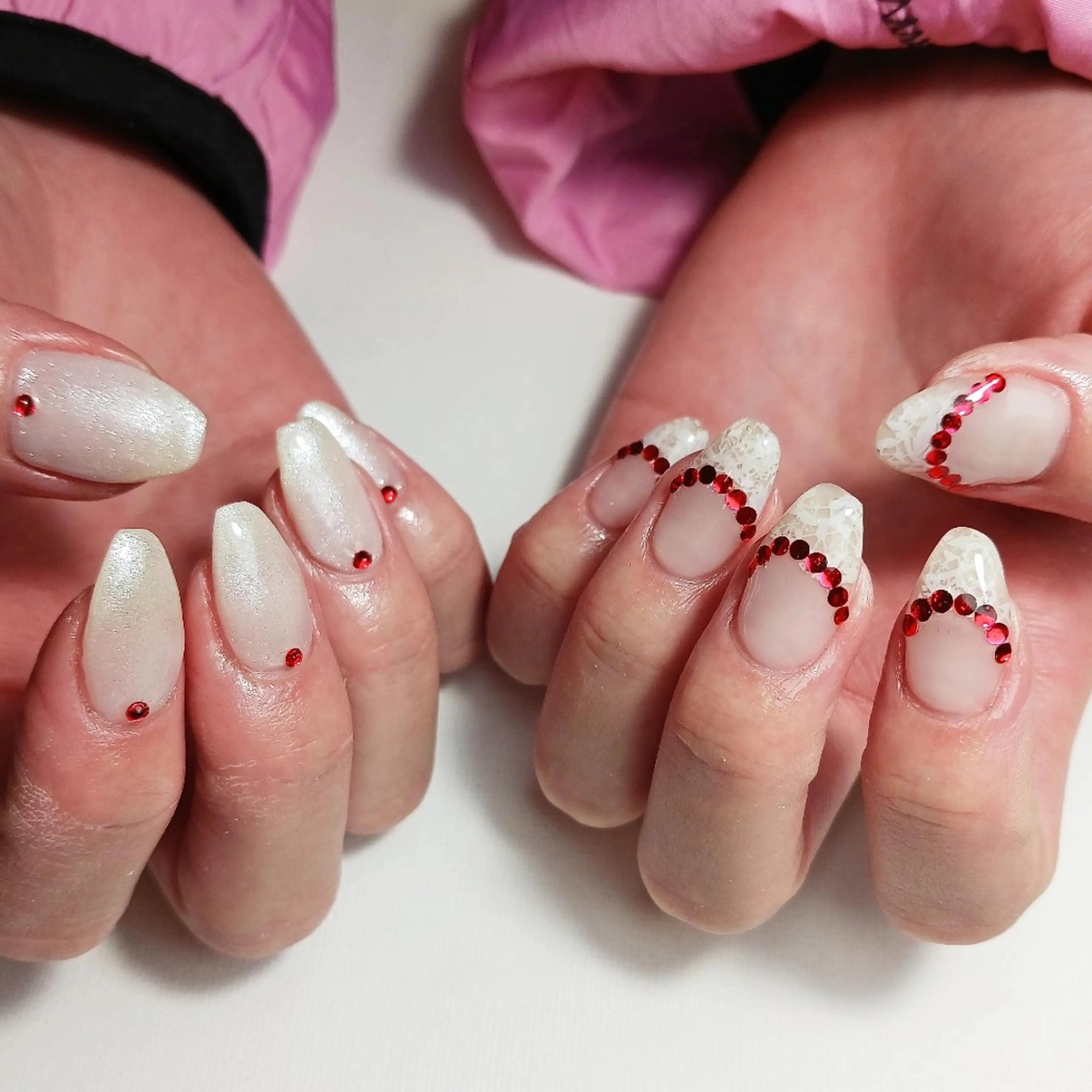 ネイル フレンチネイル ジェルネイル レース 持ち込み 冬ネイル ハンドネイル owlnail /持込みデザイン専門のネイルデザイン