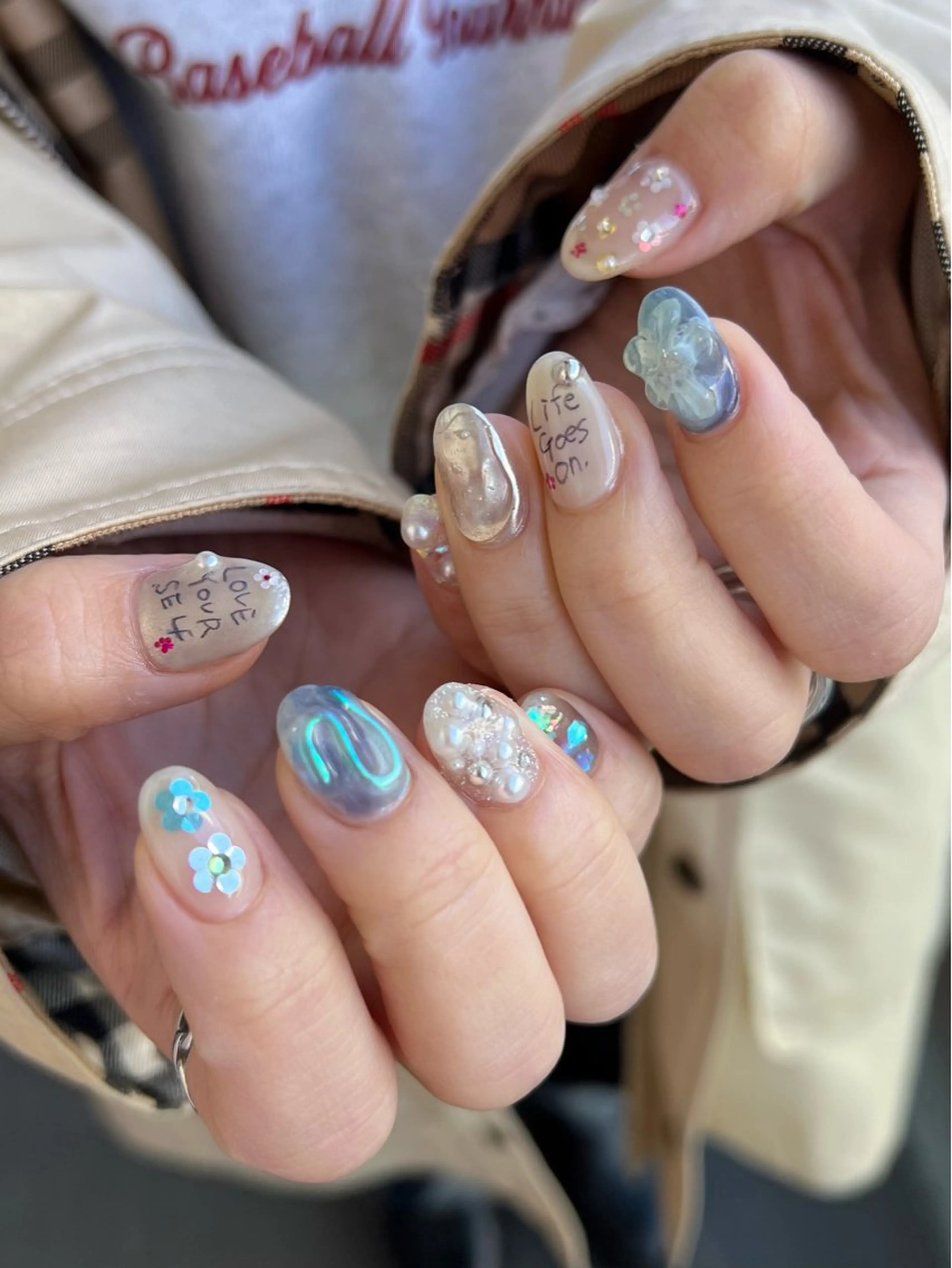 ネイル ブルー 春ネイル kuga amiのネイルデザイン