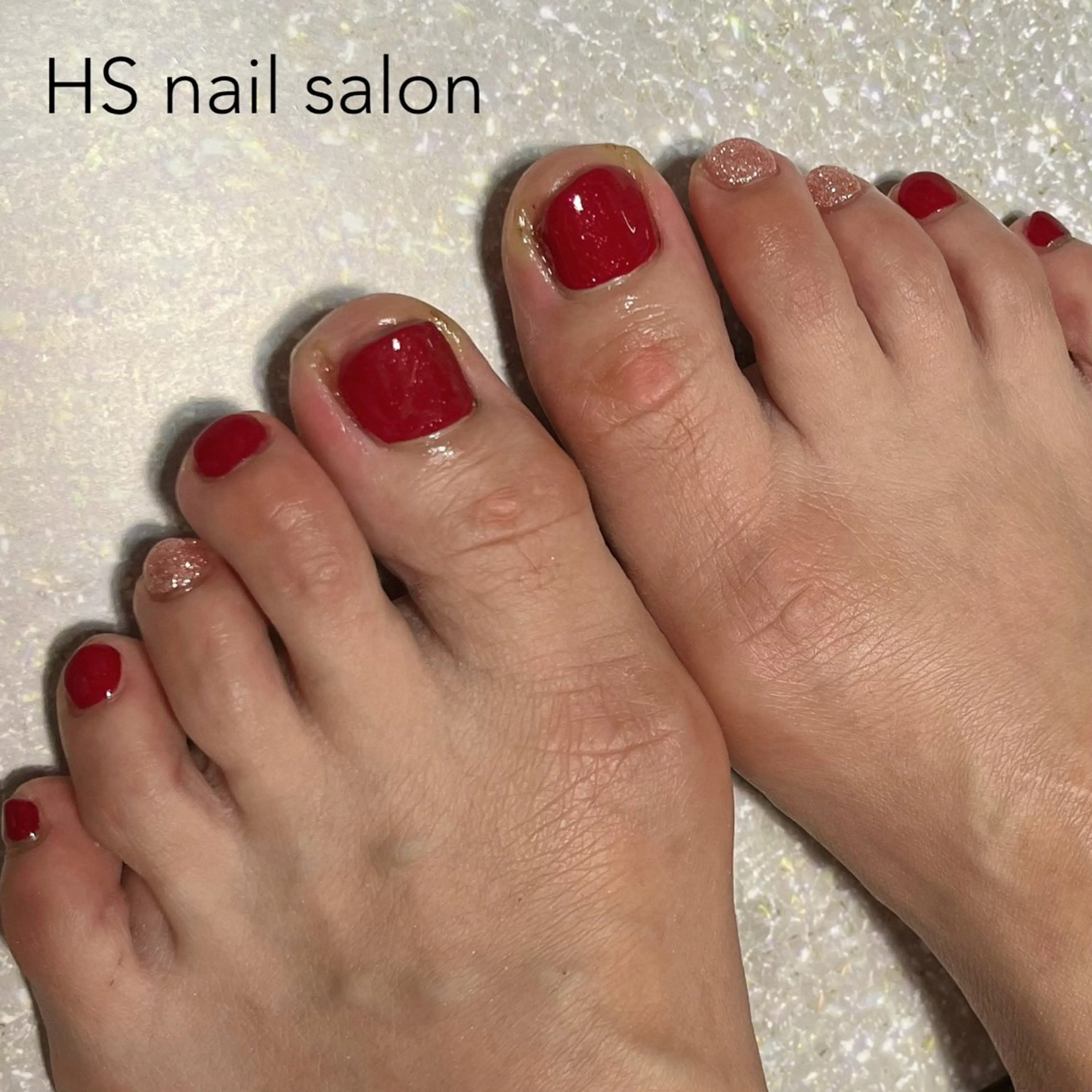 ショート フットネイル hs nail salonのネイルデザイン