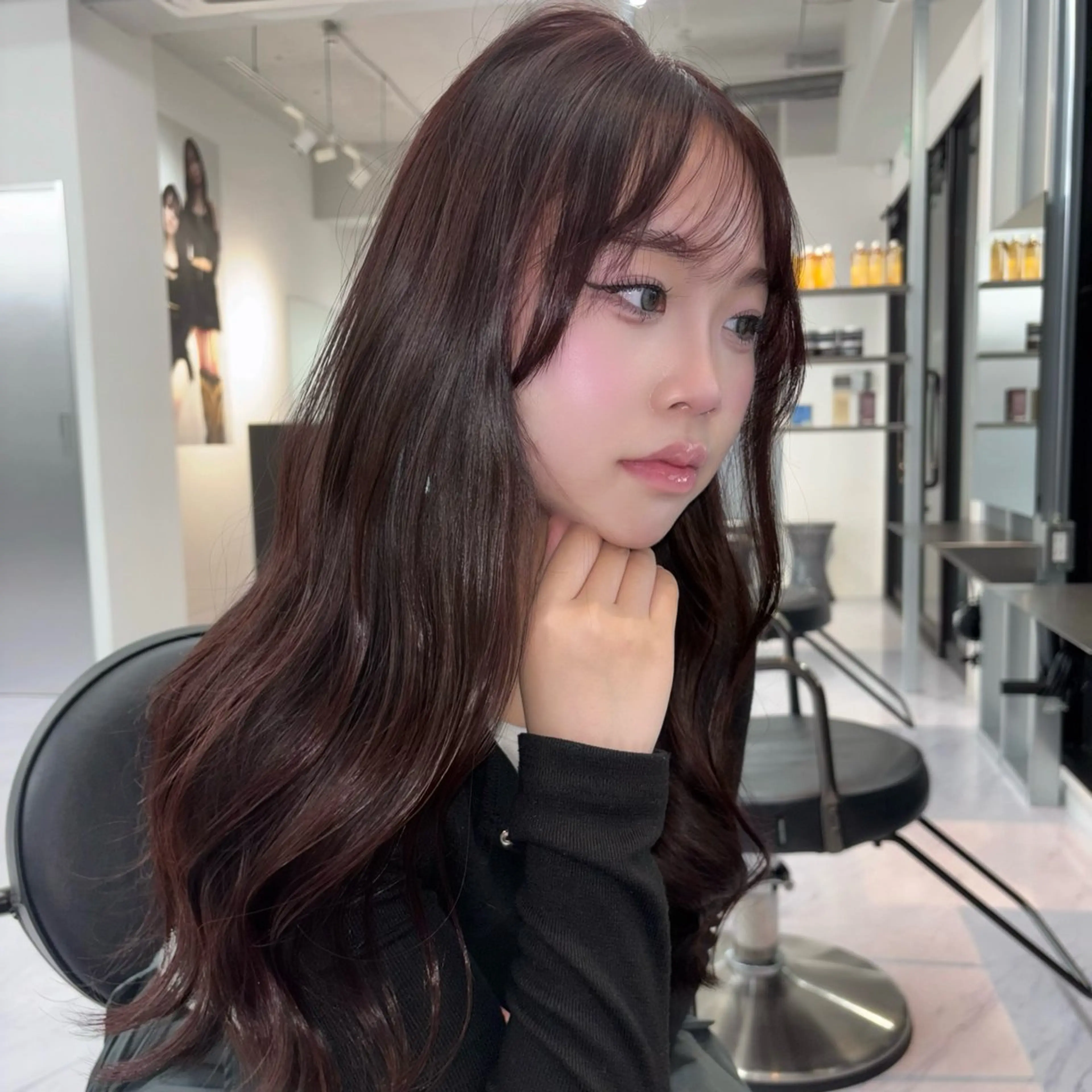 ロング カラー ヘアカラー トリートメント 韓国ヘア💖Wカラー 💖透明感カラー💖のヘアスタイル