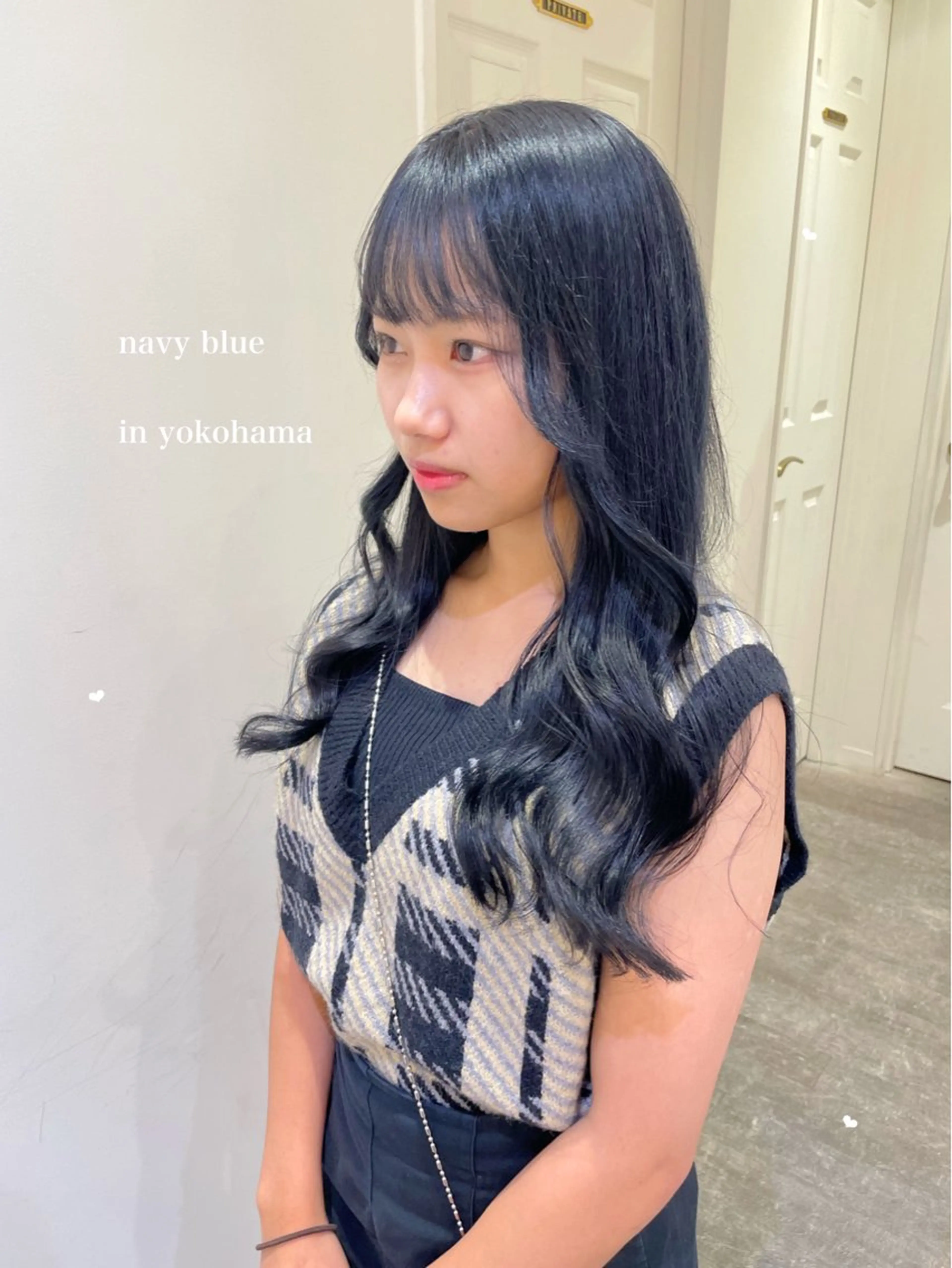 ロング カラー ブリーチ ブルーカラー ネイビーカラー エクステ/ハイトーン 🐏☁️miminaのヘアスタイル