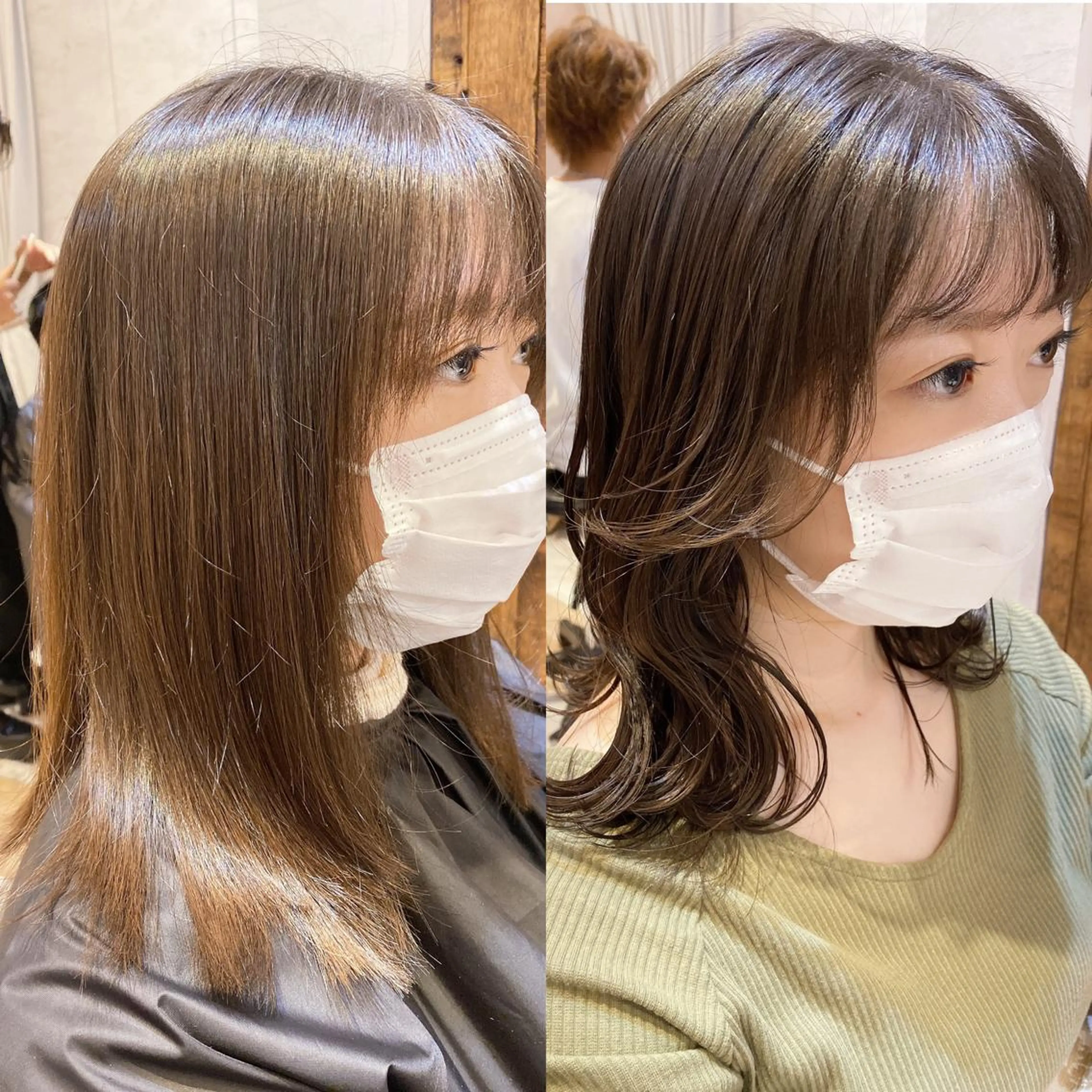 セミロング カラー 韓国風ヘア✻透明感 カラー✻yukaのヘアスタイル