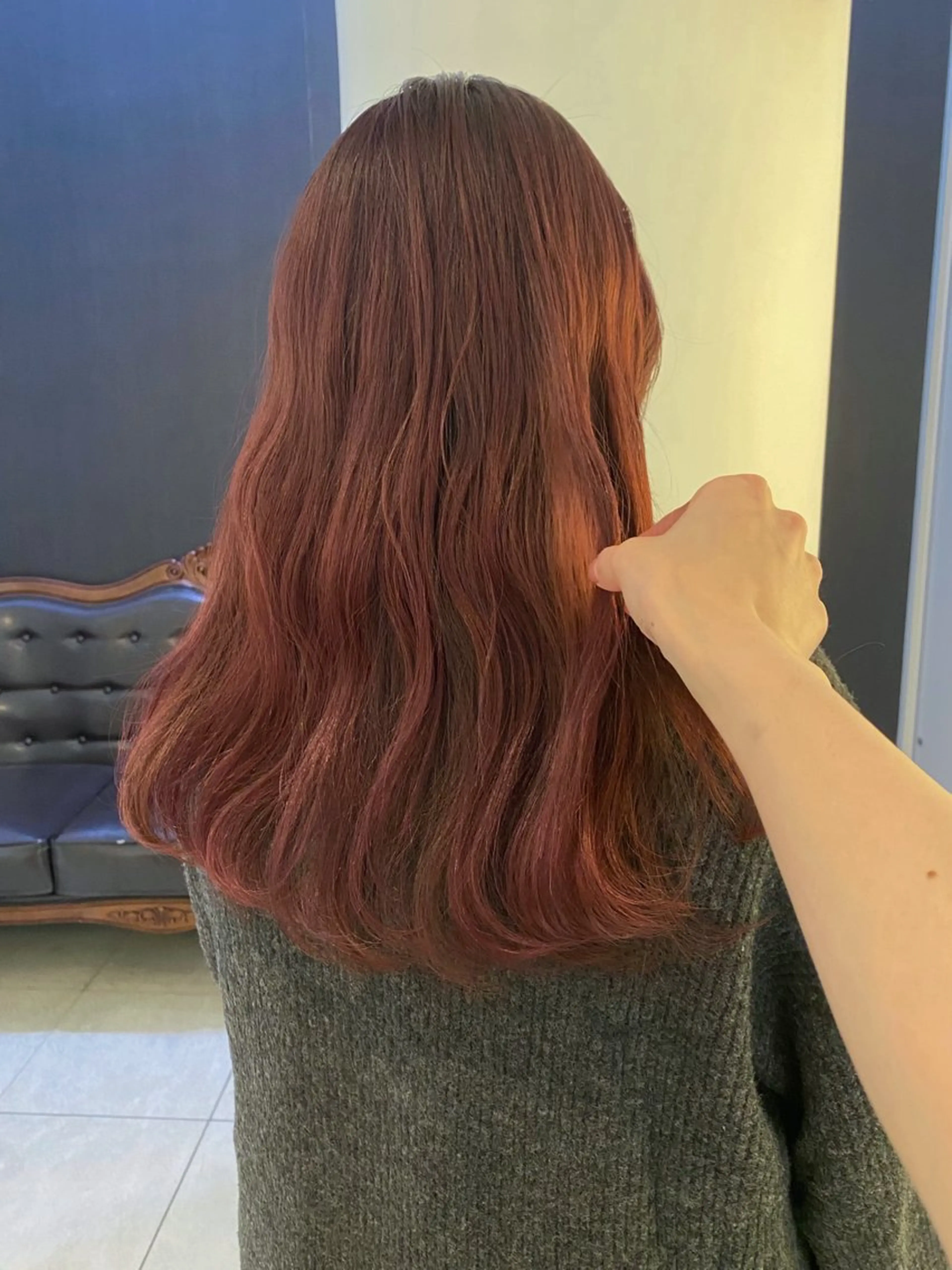 ロング カラー ブリーチ ブリーチなしカラー ピンクカラー カット ヘアカラー トリートメント mai / linoah˚✧のヘアスタイル